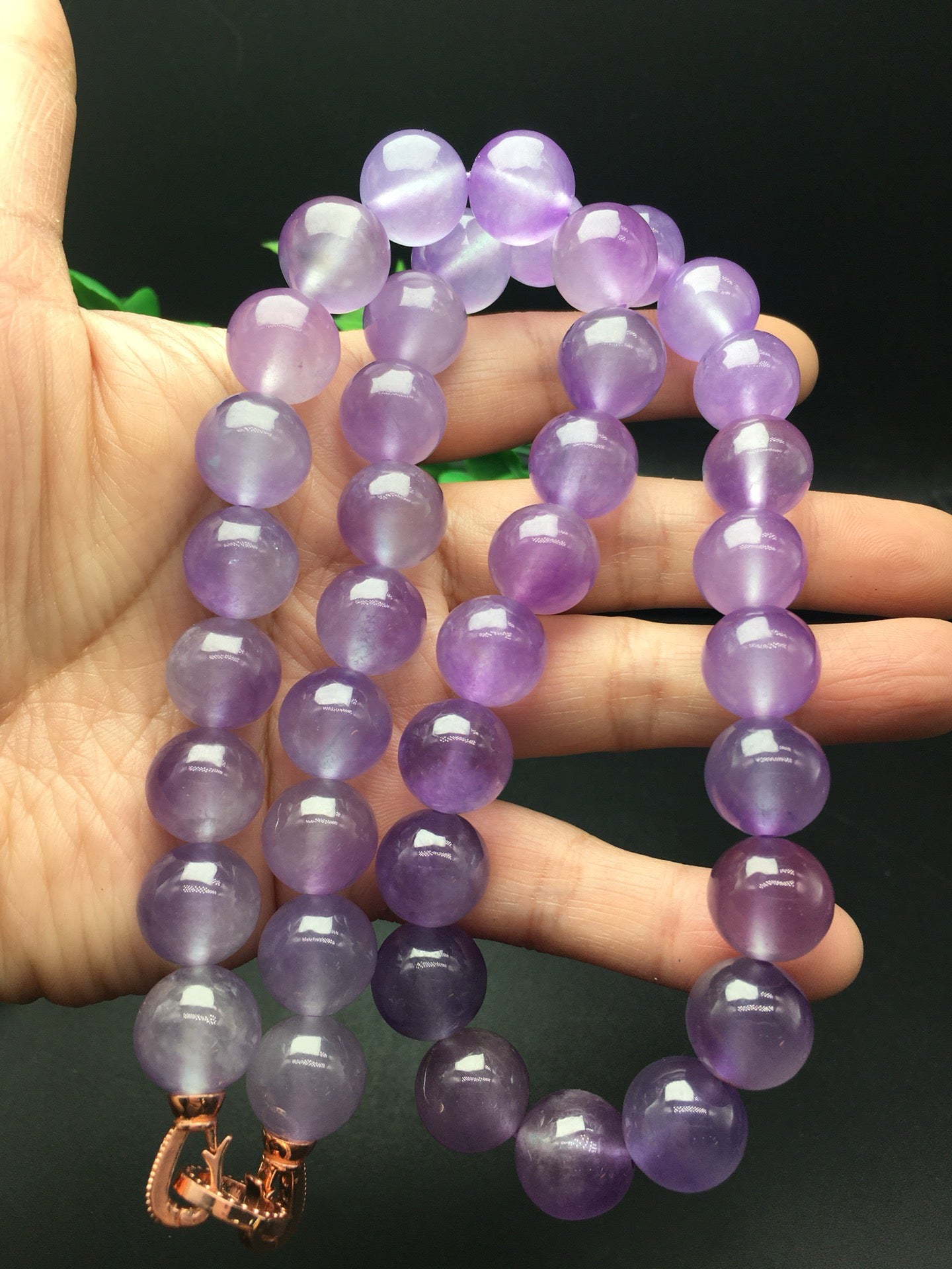 Ice Violet Jade Ball Necklace