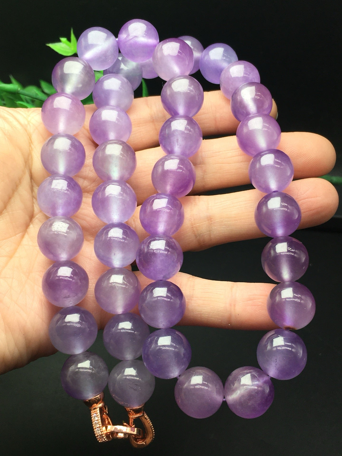 Ice Violet Jade Ball Necklace