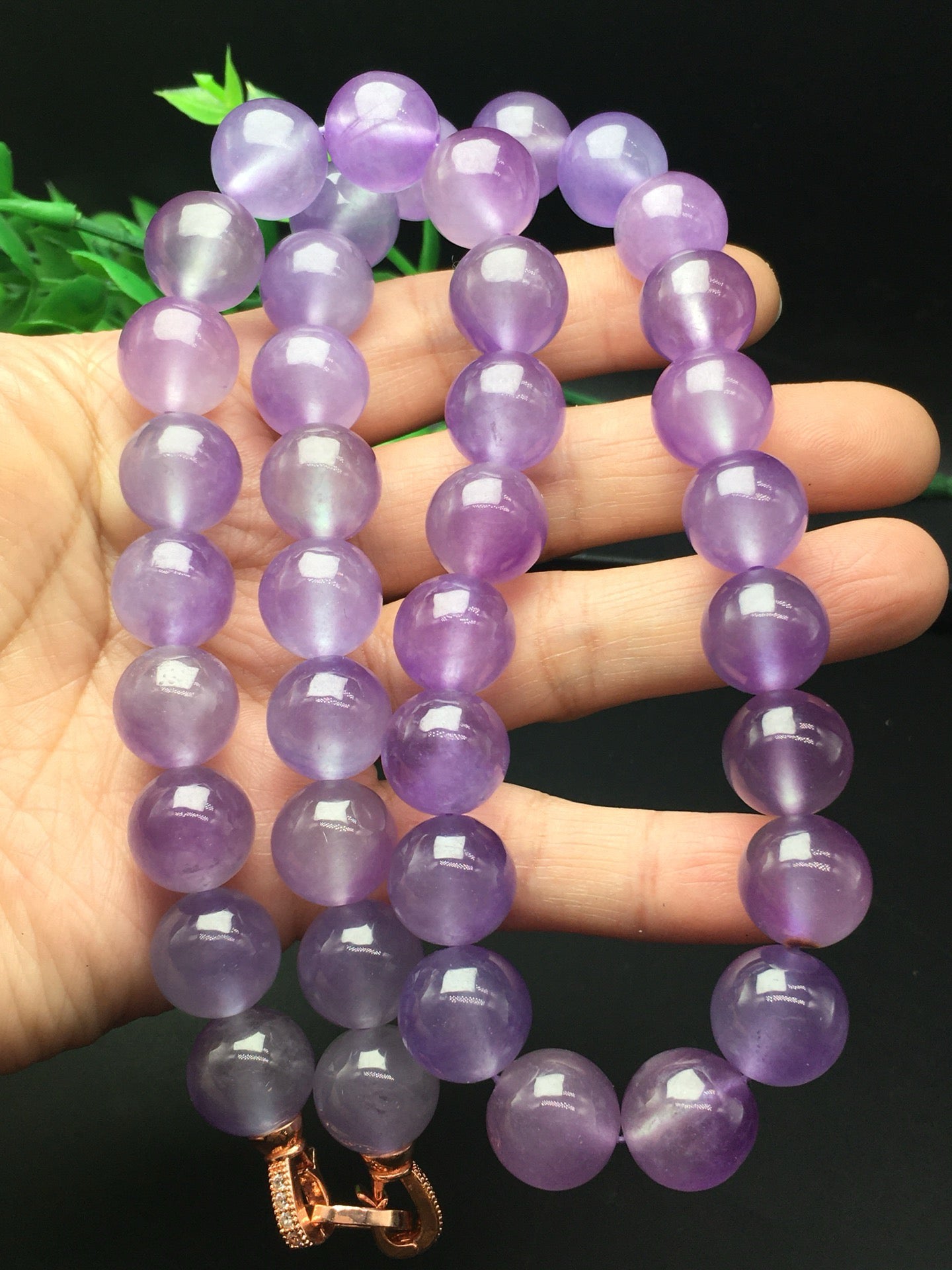 Ice Violet Jade Ball Necklace