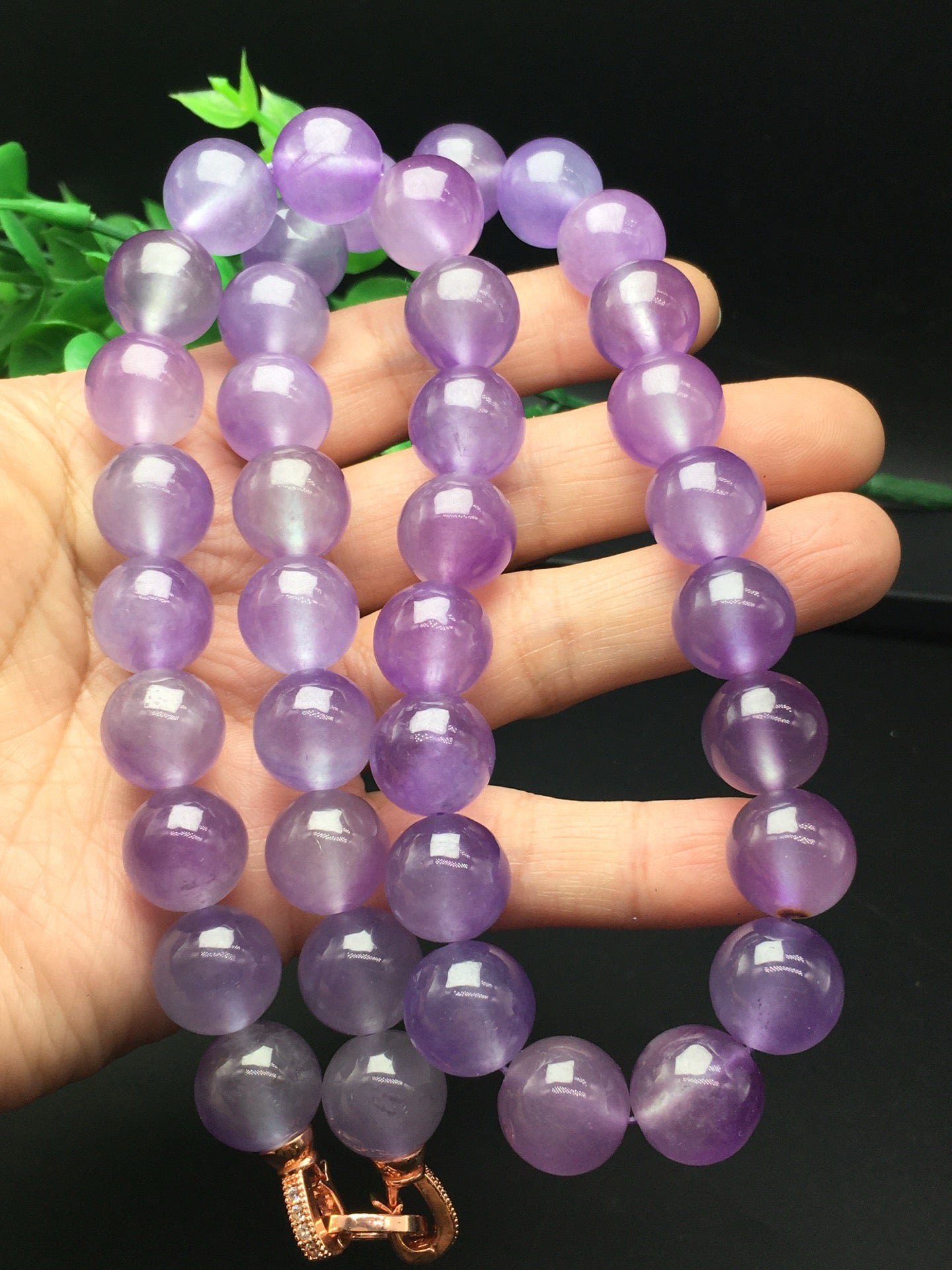 Ice Violet Jade Ball Necklace