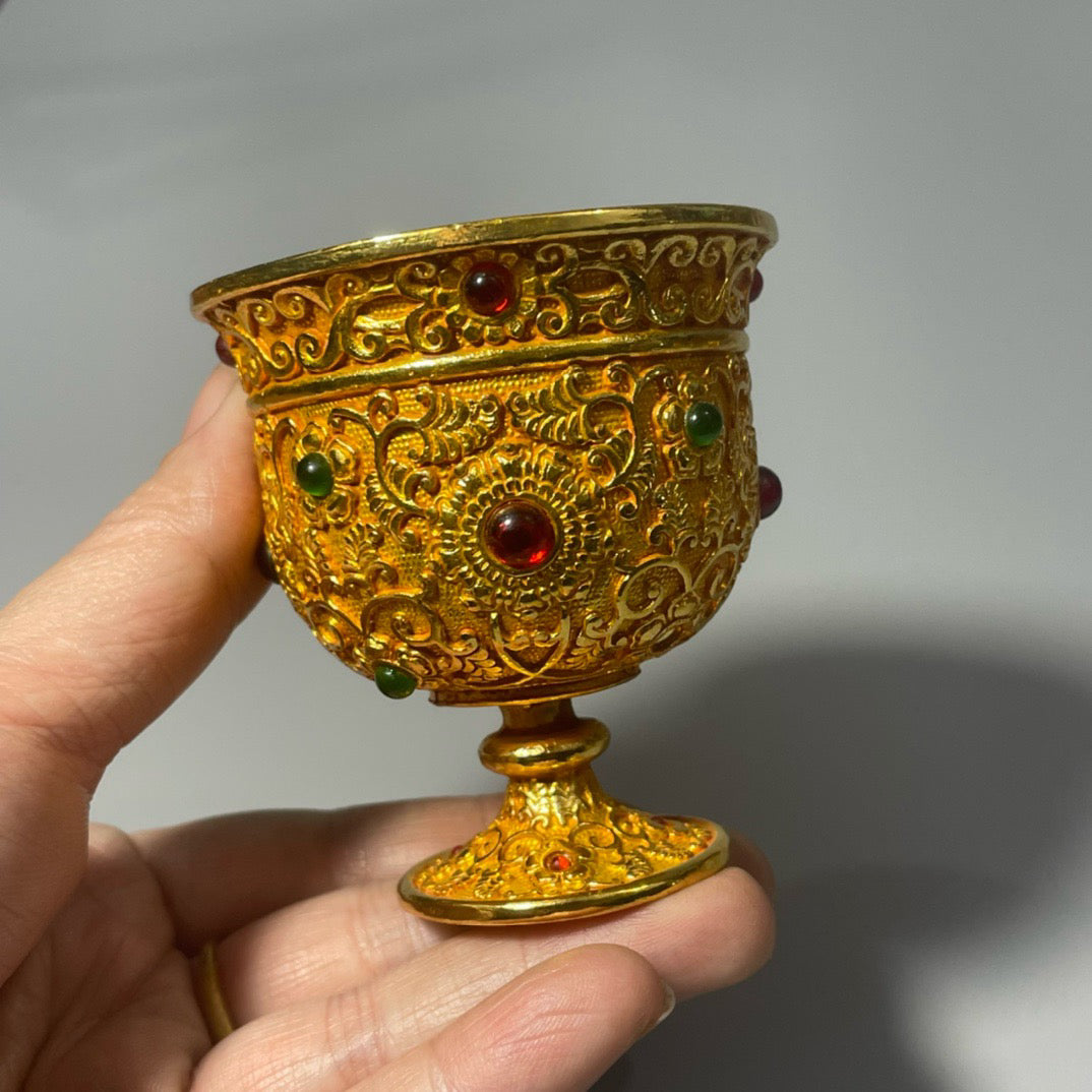 Gilded Gemstone Cup