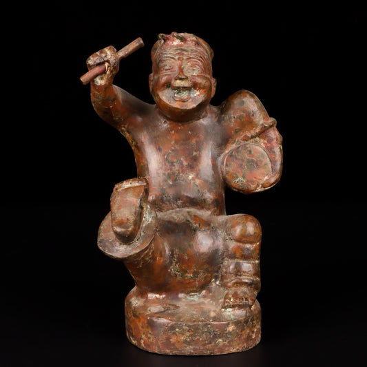 Chinese antique bronze drummer