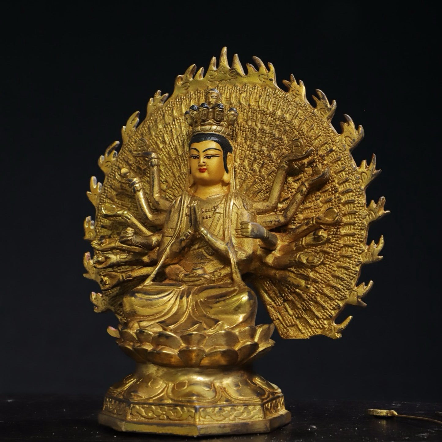 Pure copper statue of Thousand Handed Guanyin Buddha