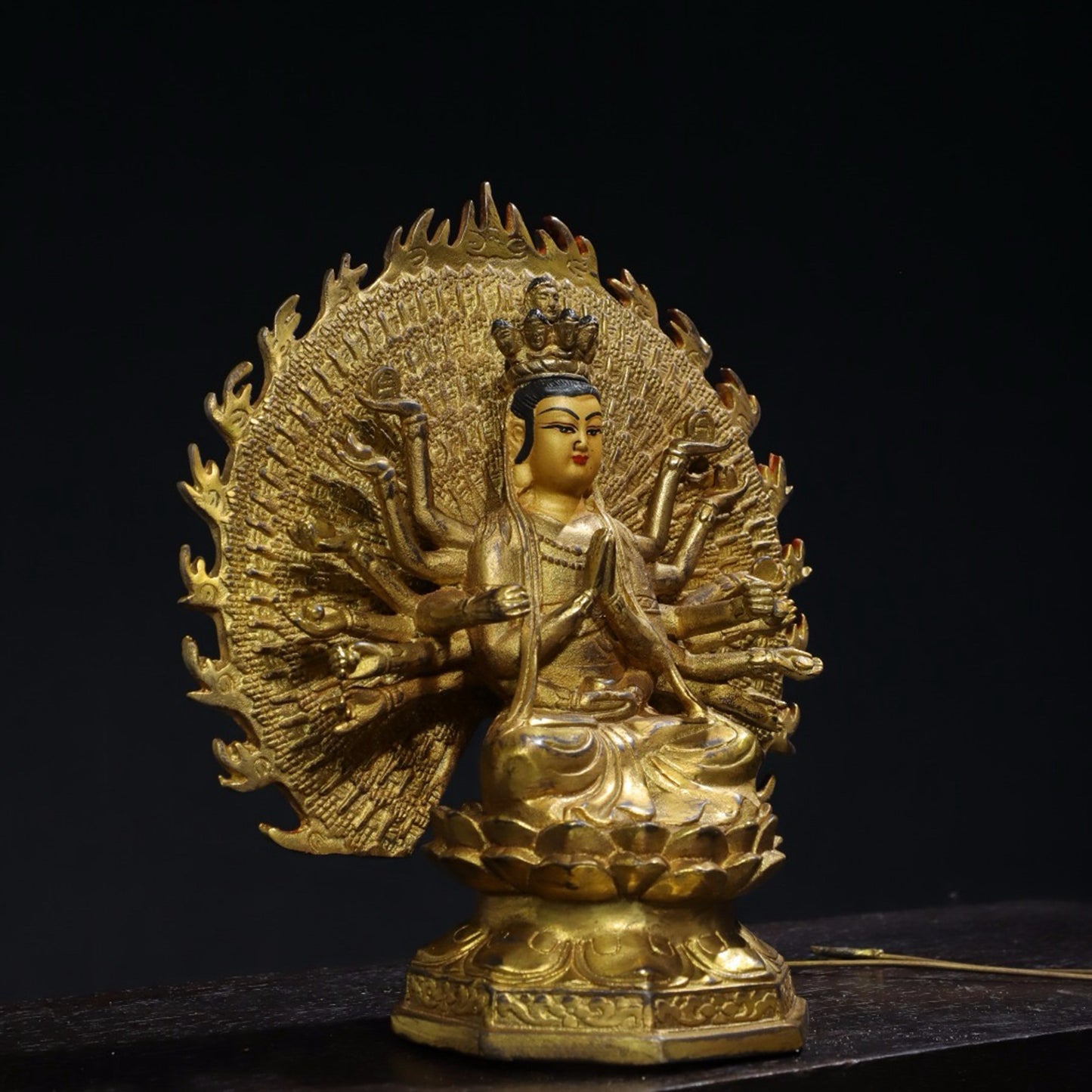 Pure copper statue of Thousand Handed Guanyin Buddha