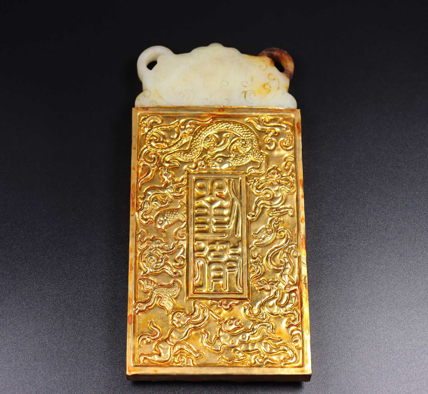 Chinese antique Hotan Jade gold token