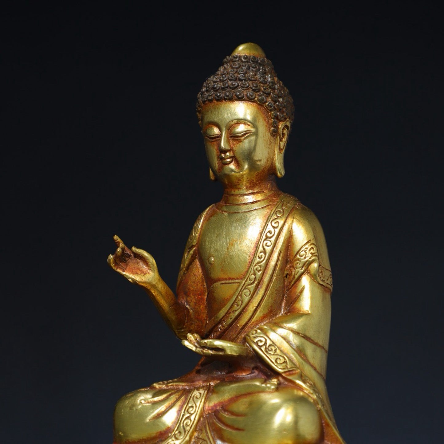 Pure copper Buddha statue of the Great Sun Tathagata