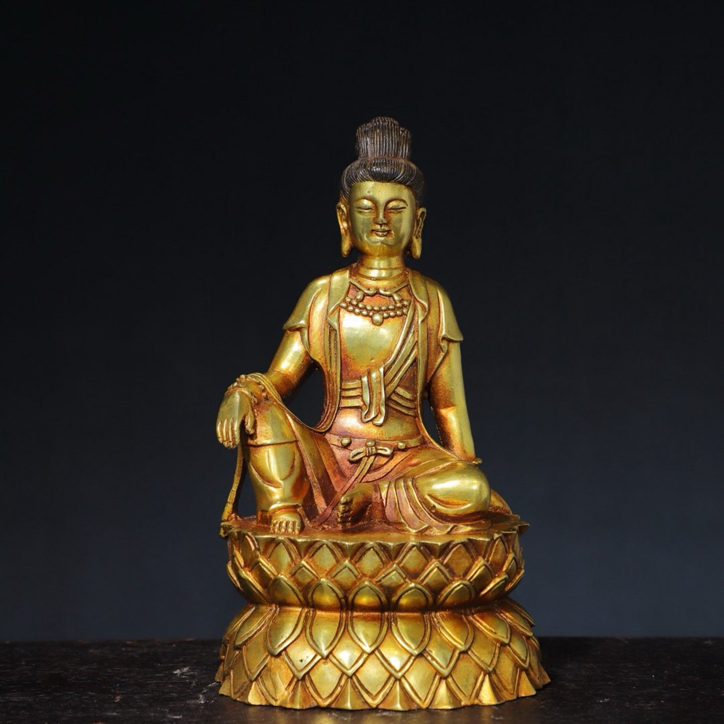 Pure copper Buddha statue, free Guanyin