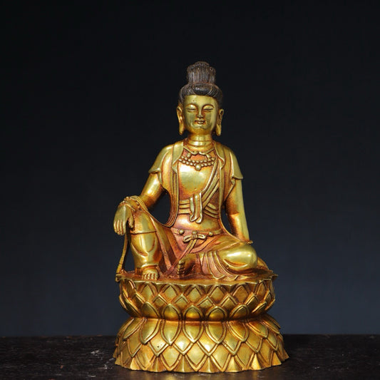 Pure copper Buddha statue, free Guanyin