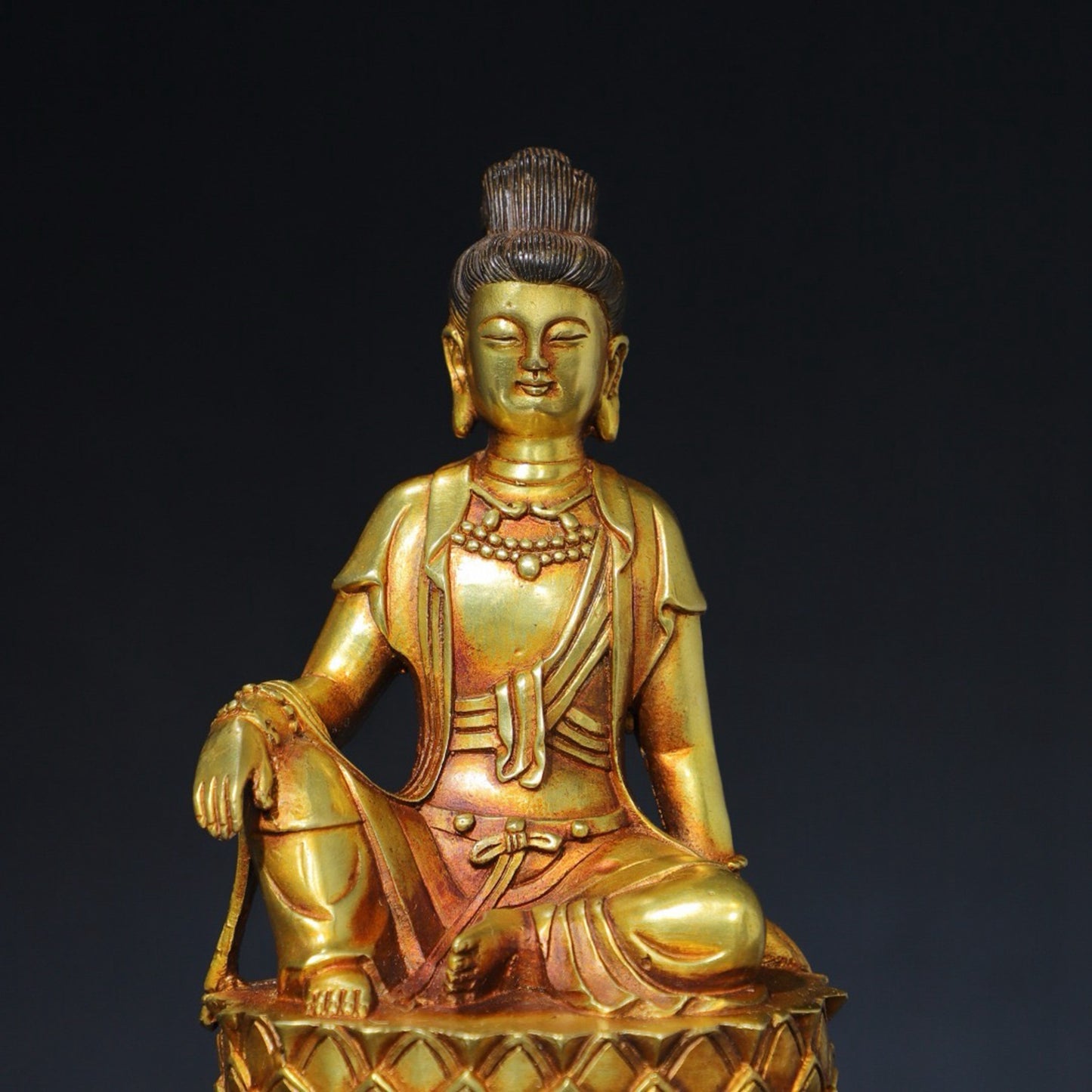 Pure copper Buddha statue, free Guanyin