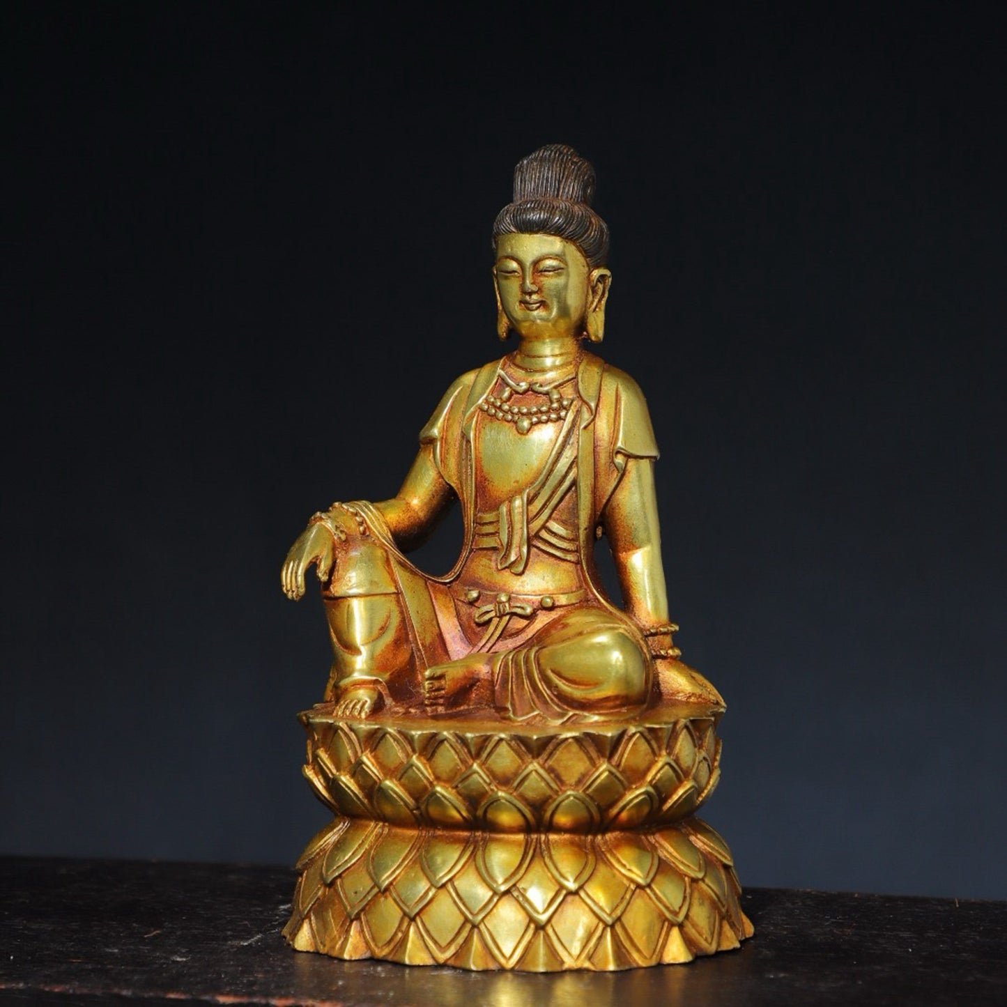 Pure copper Buddha statue, free Guanyin