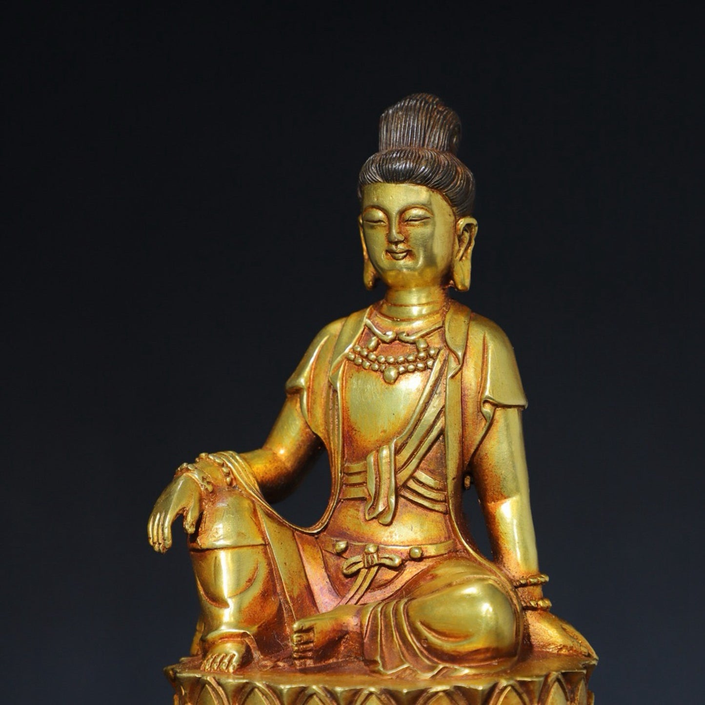 Pure copper Buddha statue, free Guanyin