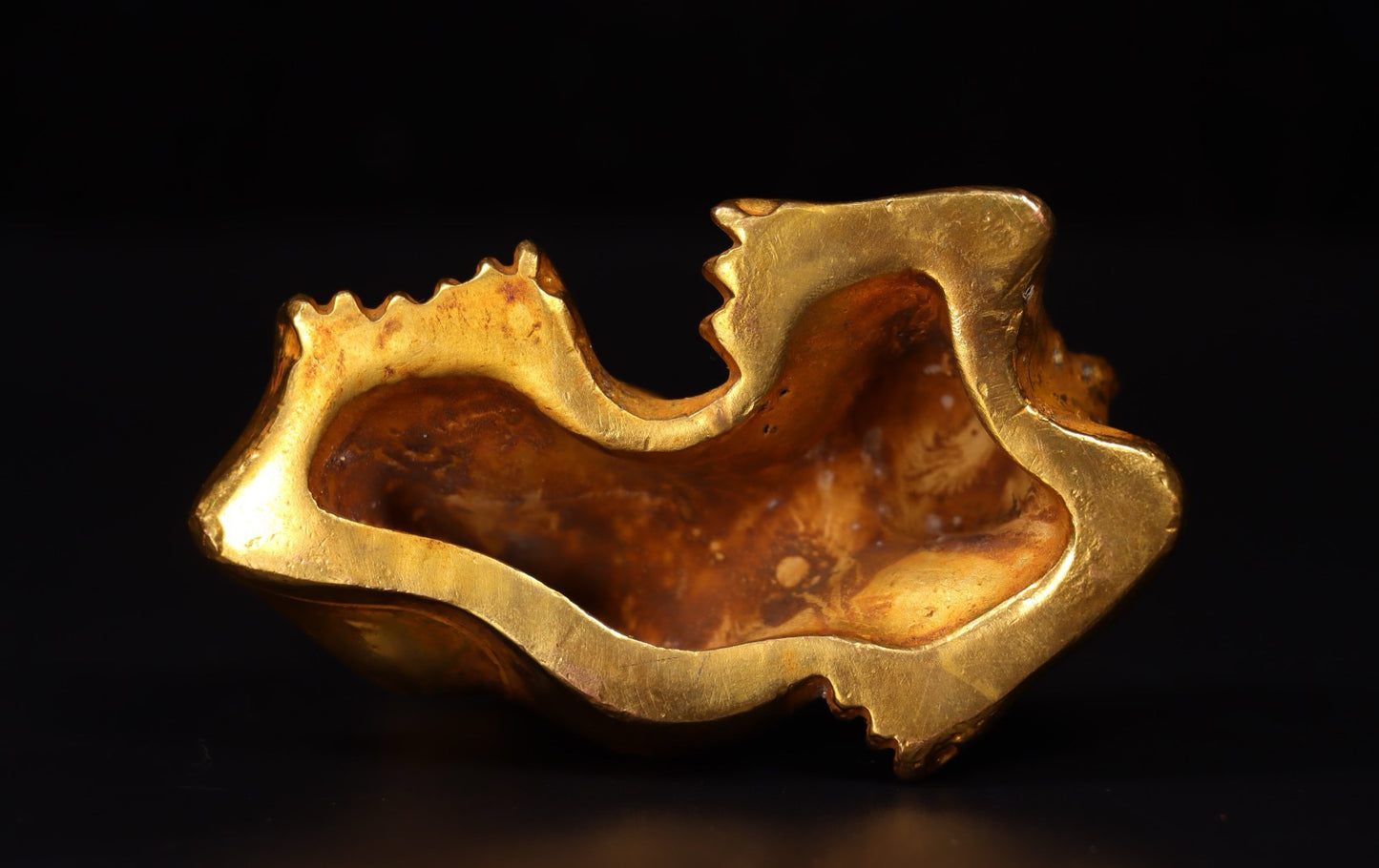 Chinese antique handmade bronze gilded beast
