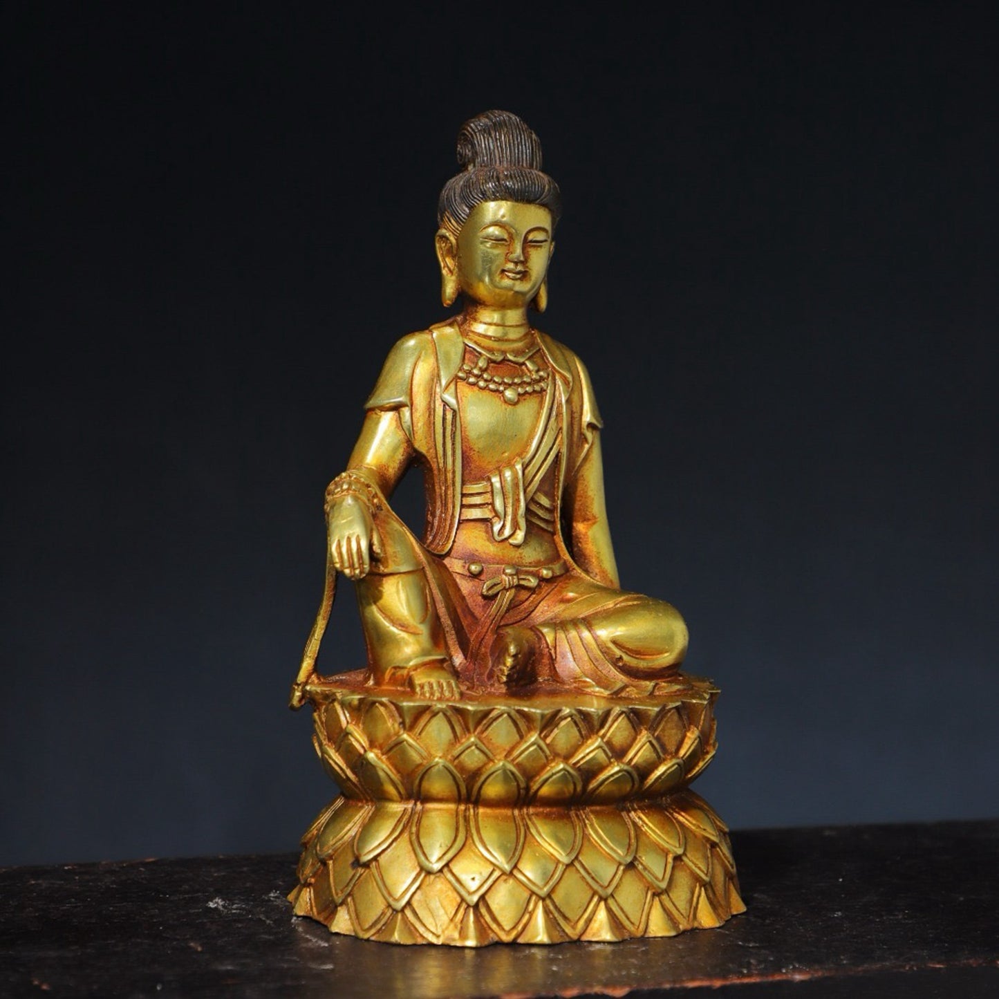 Pure copper Buddha statue, free Guanyin