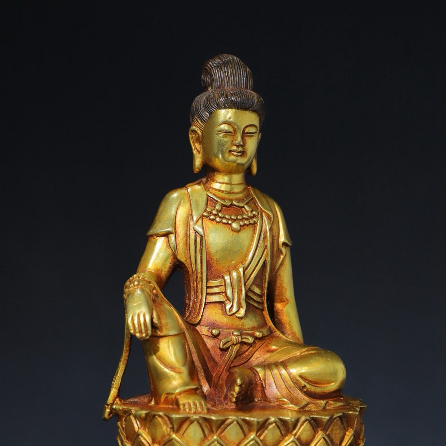 Pure copper Buddha statue, free Guanyin