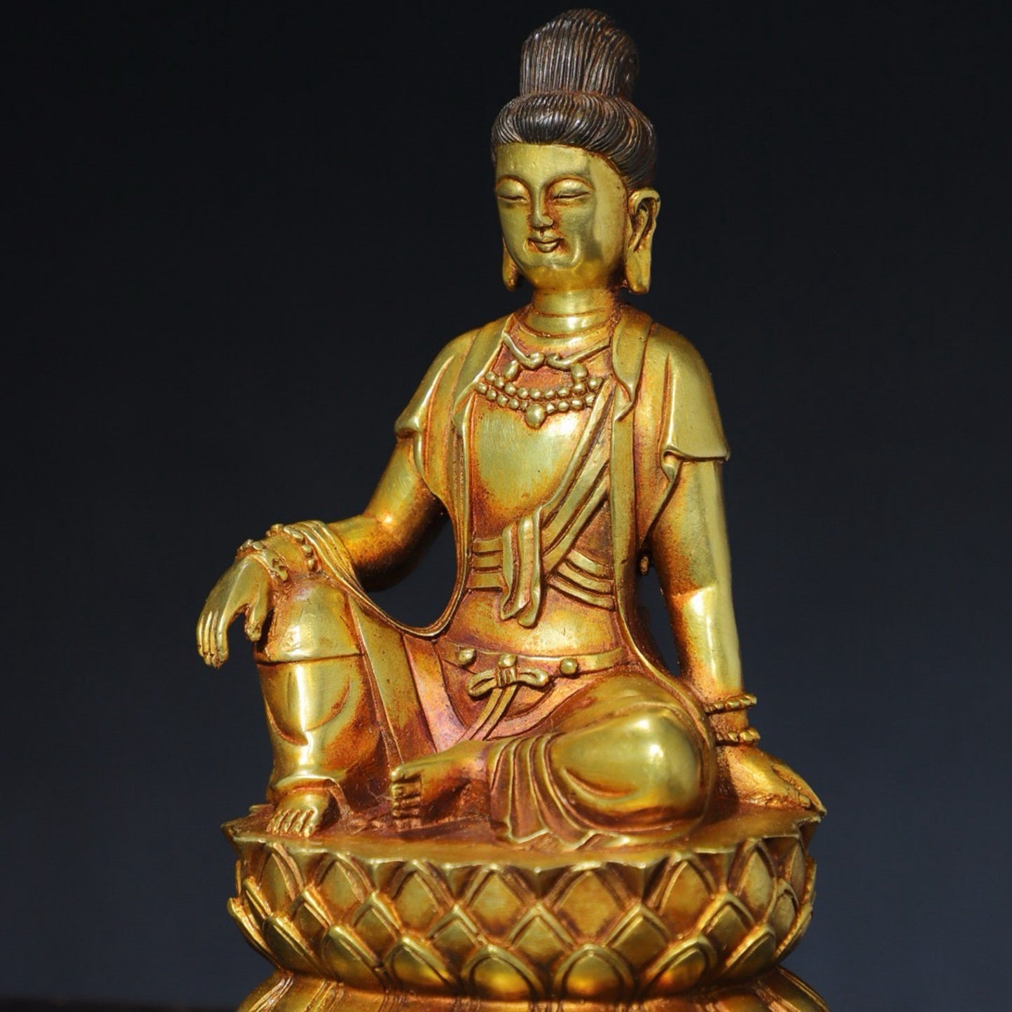 Pure copper Buddha statue, free Guanyin