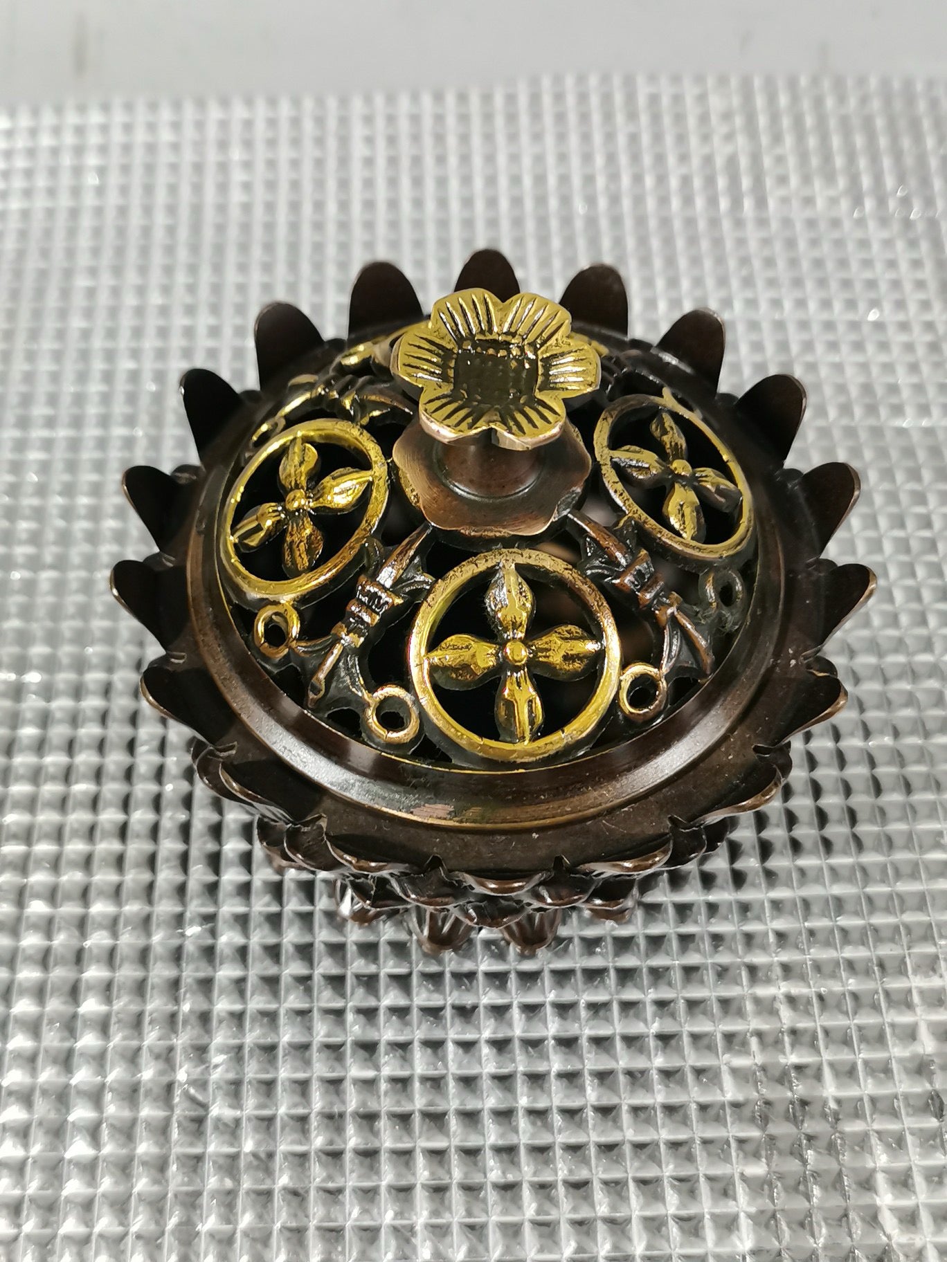 Chinese antique pure copper lotus incense burner