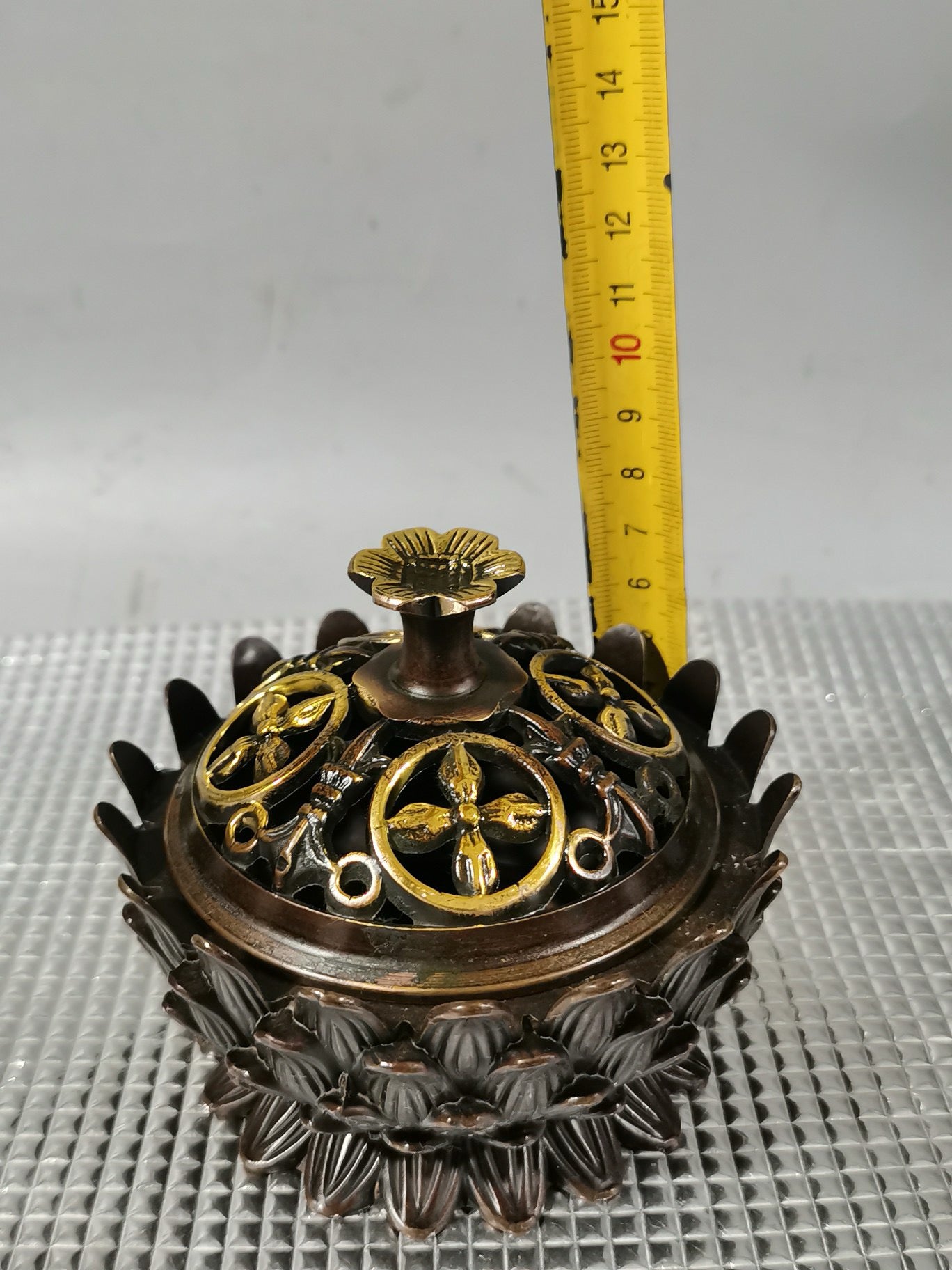 Chinese antique pure copper lotus incense burner
