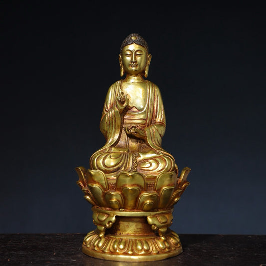 Pure copper statue of Shakyamuni Buddha