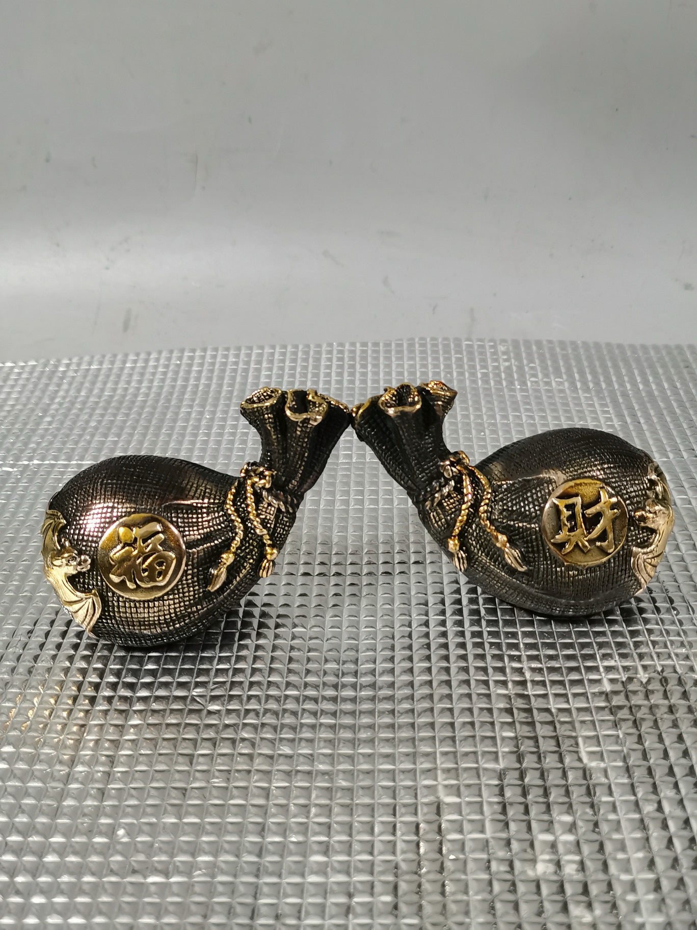 Chinese antique pure copper gilded lucky bag