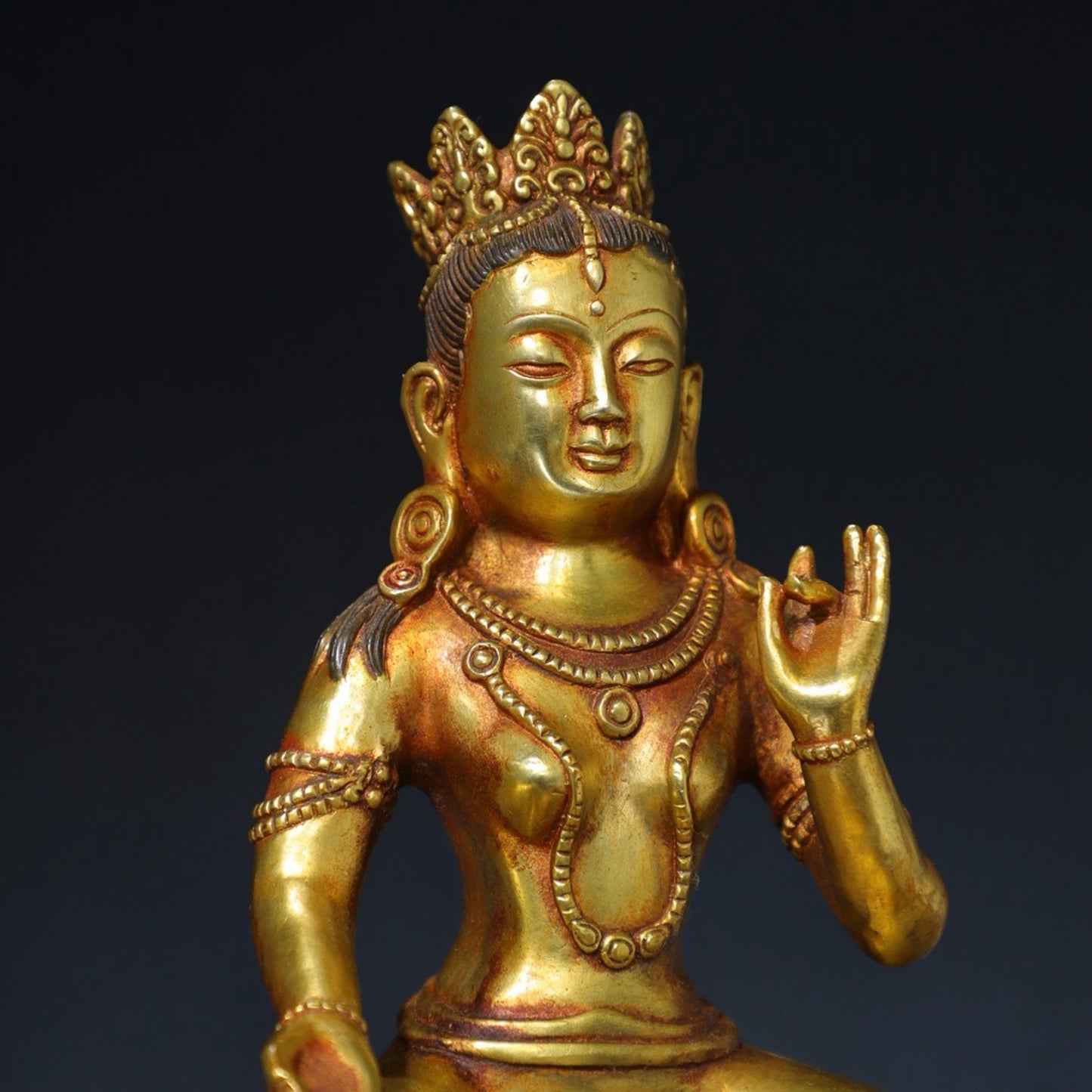 Pure copper green Tara Buddha statue