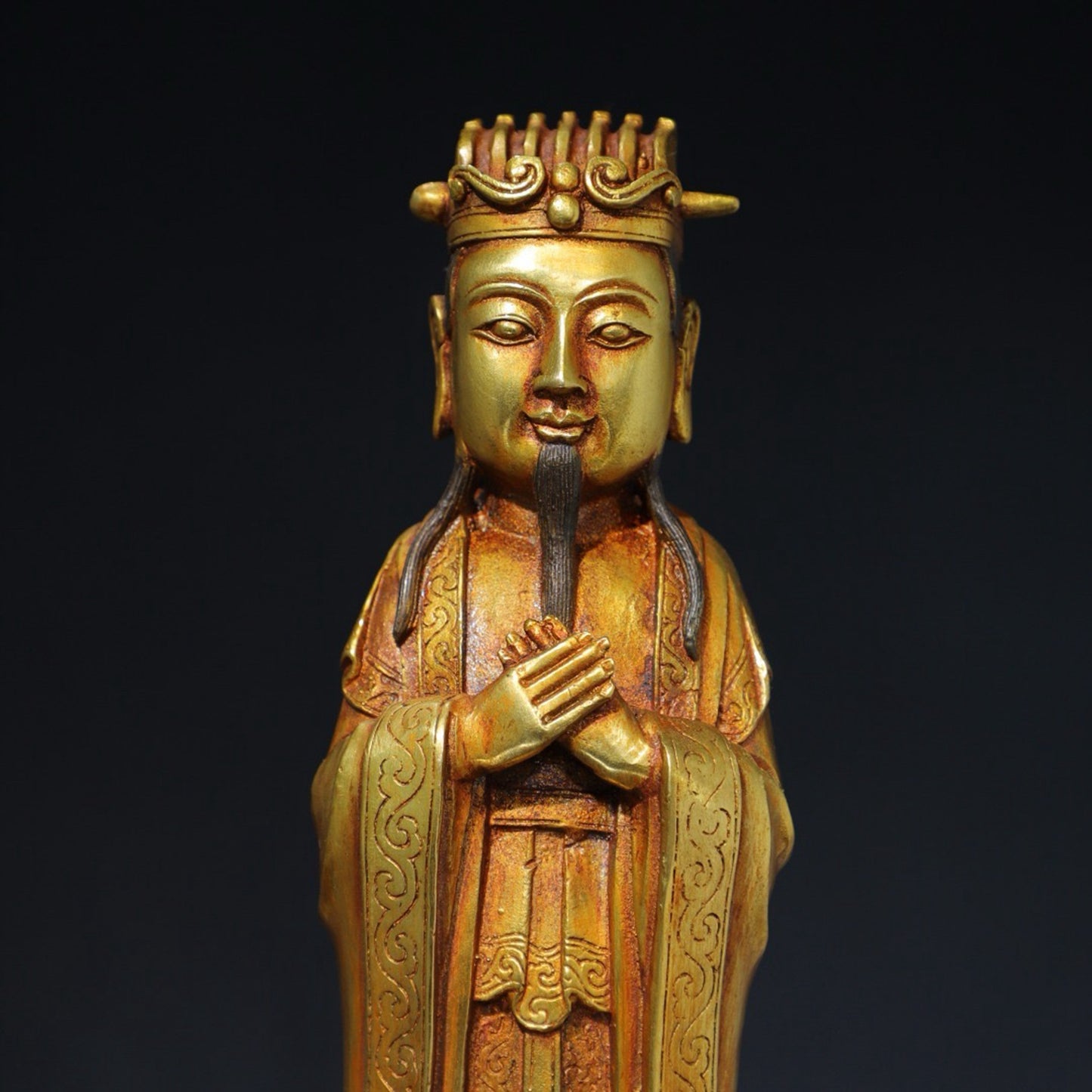 Pure copper civilian Buddha statue