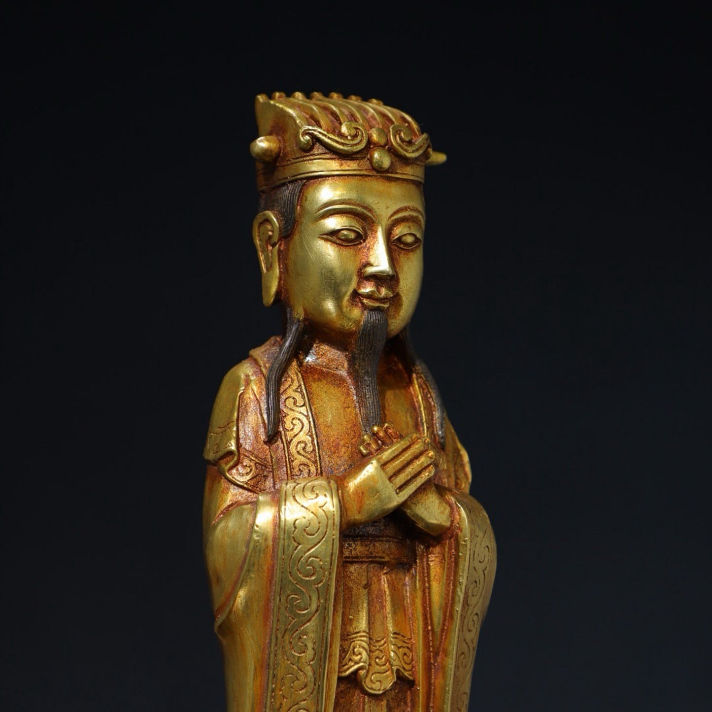 Pure copper civilian Buddha statue