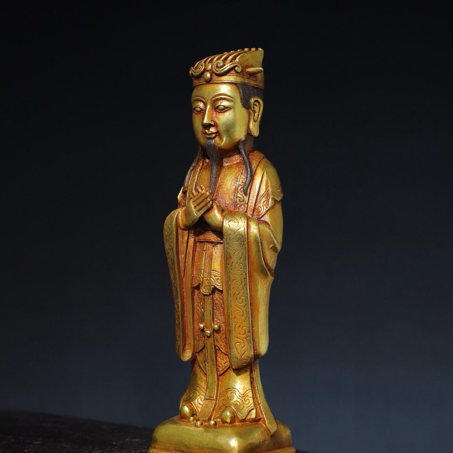 Pure copper civilian Buddha statue