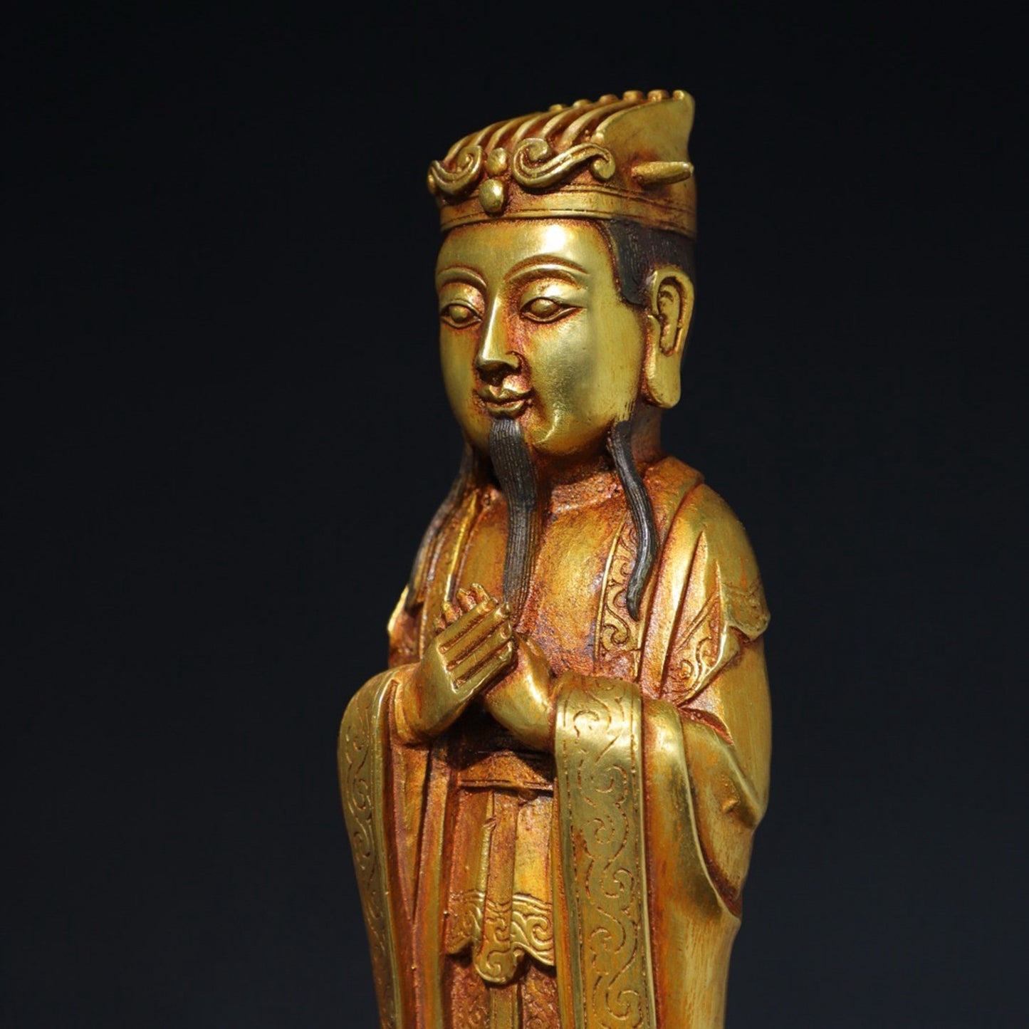 Pure copper civilian Buddha statue