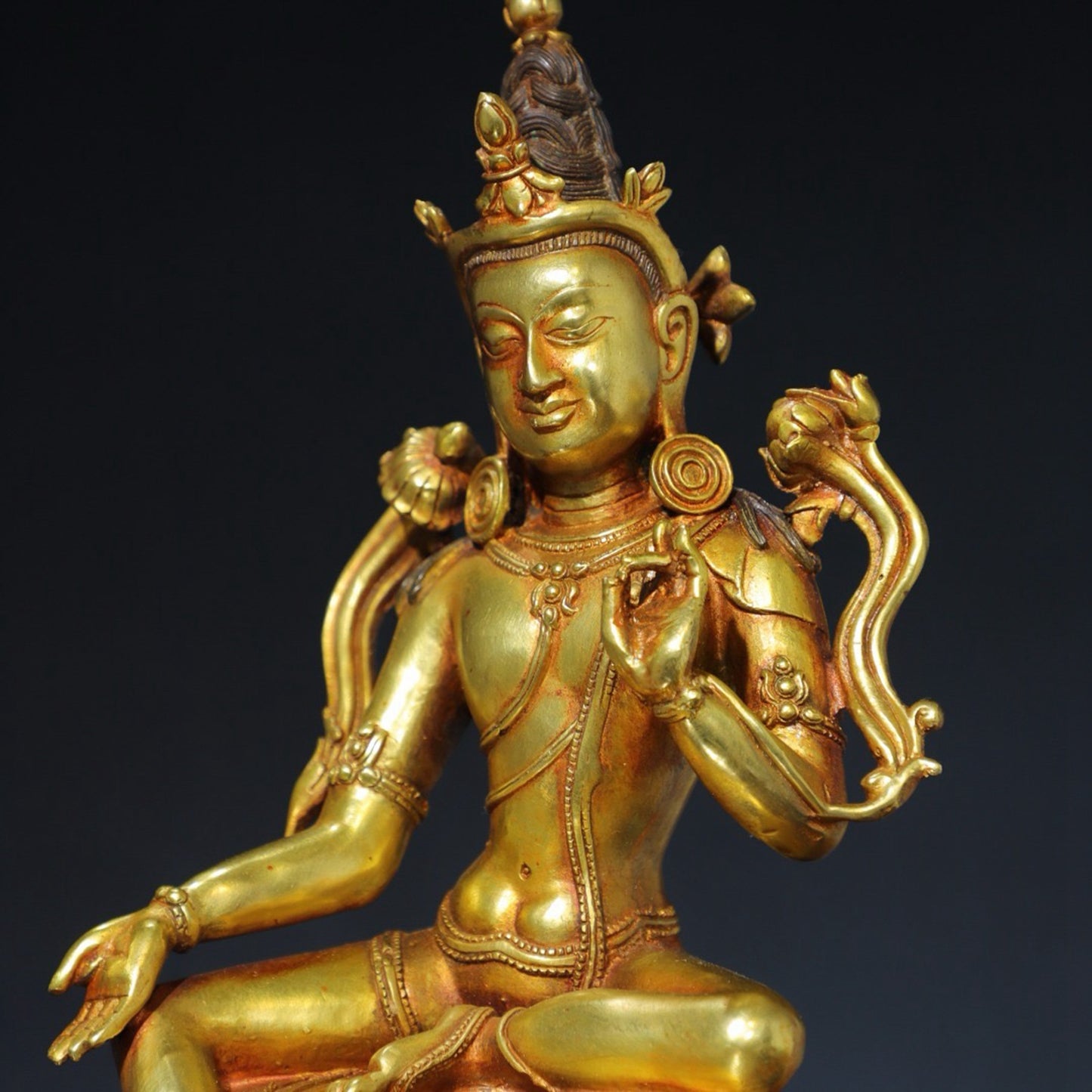 Pure copper green Tara Buddha statue
