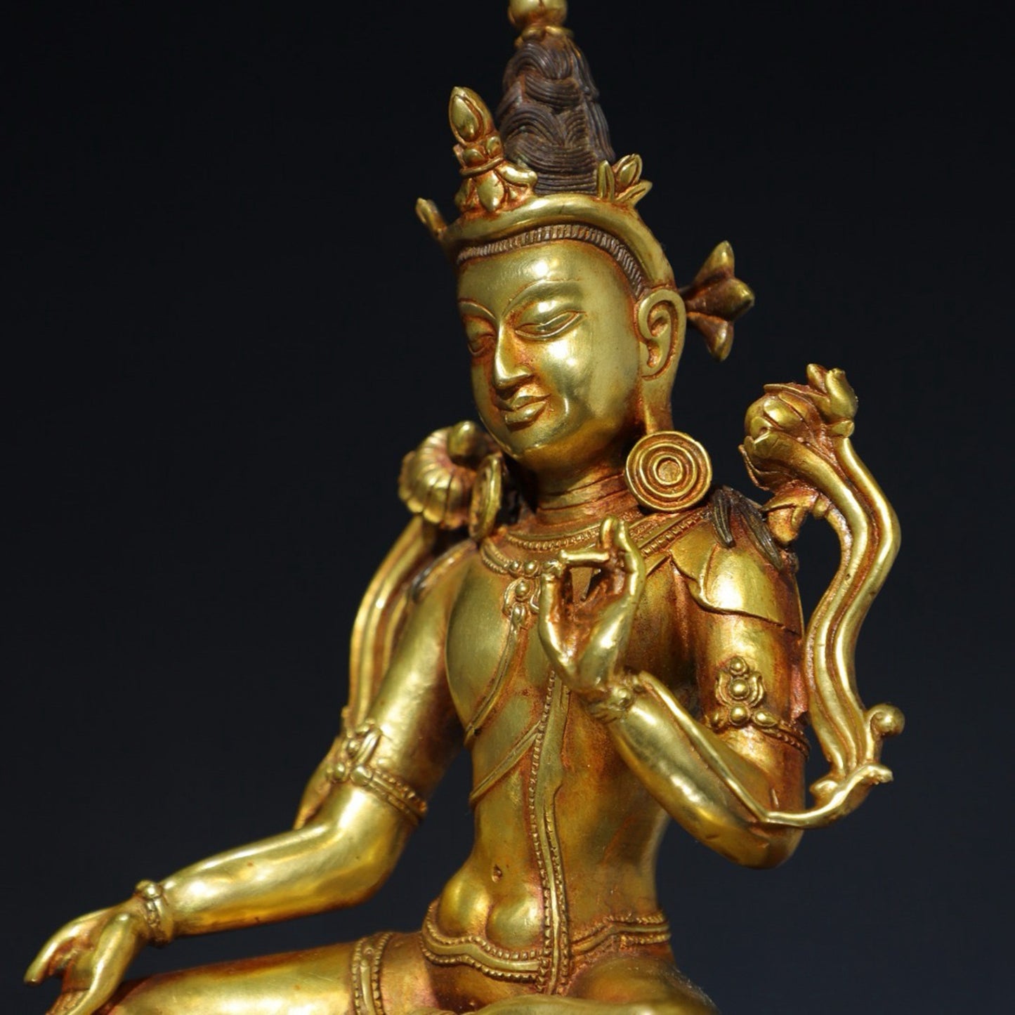 Pure copper green Tara Buddha statue