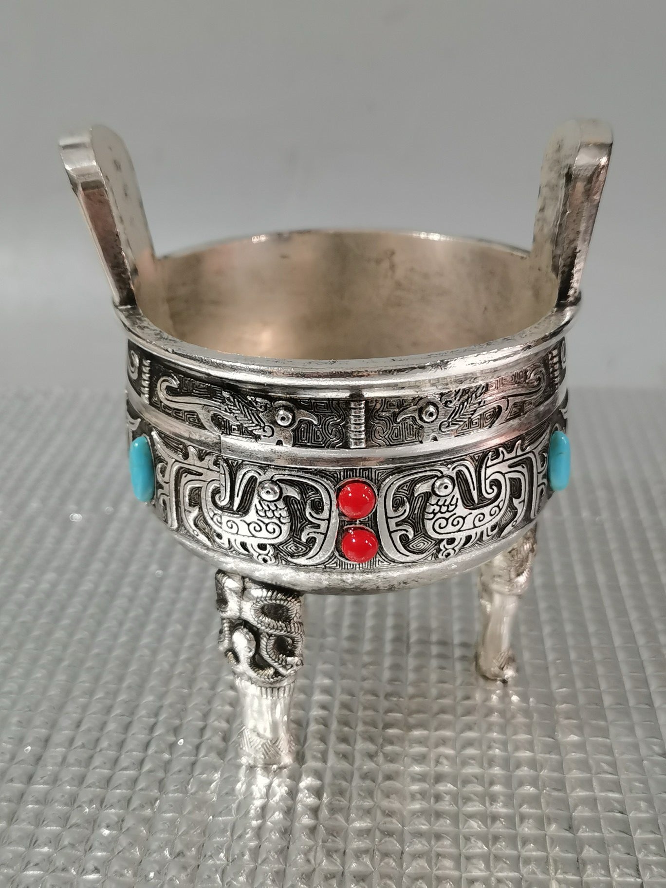 Copper plated silver tripod with double ear fragrance