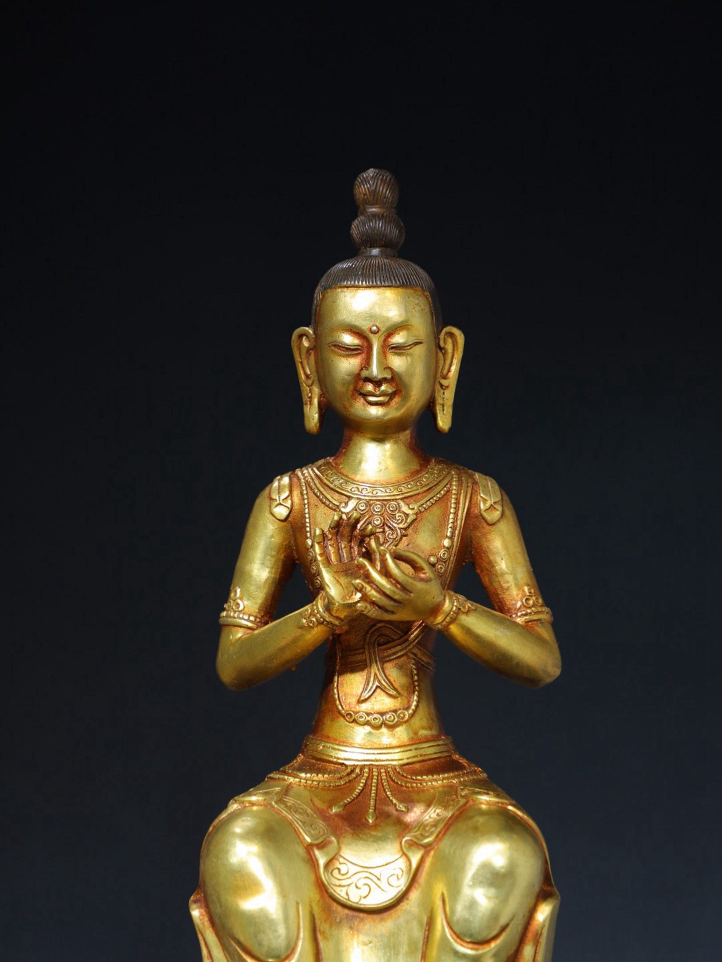 Pure copper Tibetan Maitreya Buddha statue