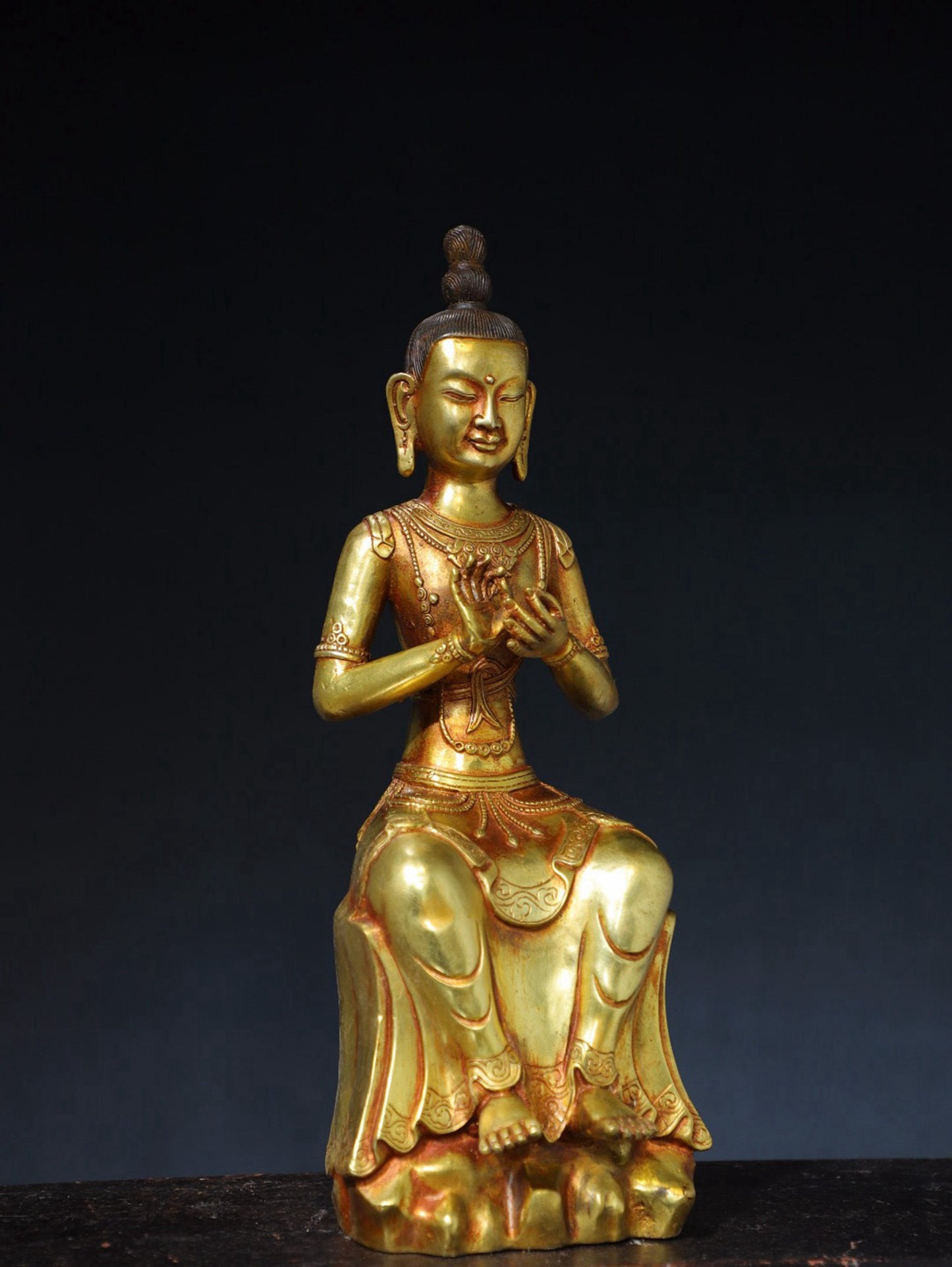 Pure copper Tibetan Maitreya Buddha statue