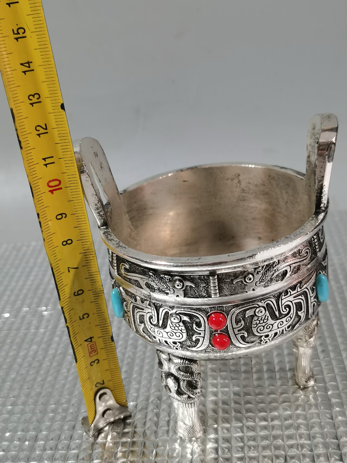 Copper plated silver tripod with double ear fragrance