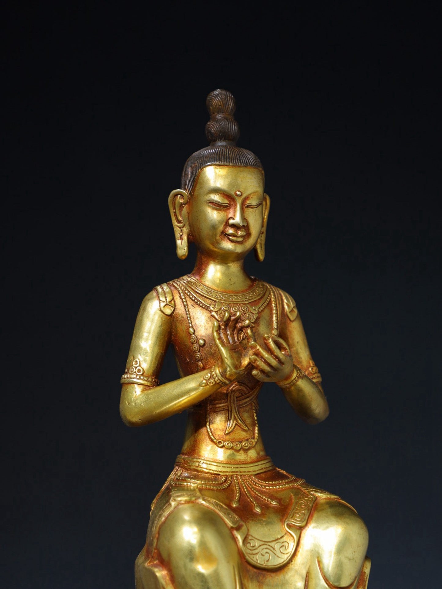 Pure copper Tibetan Maitreya Buddha statue