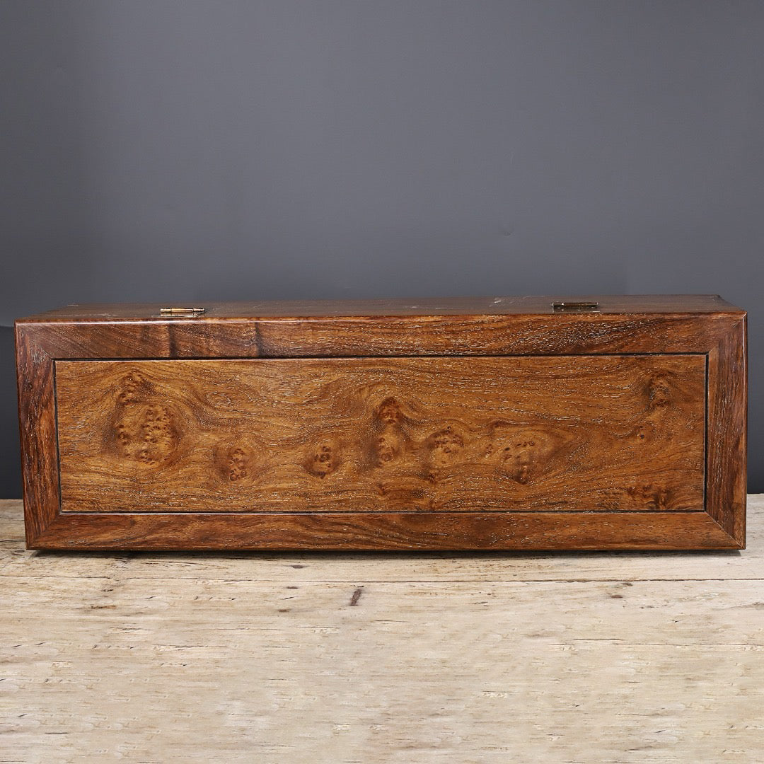 Chinese antique rosewood carving painting box