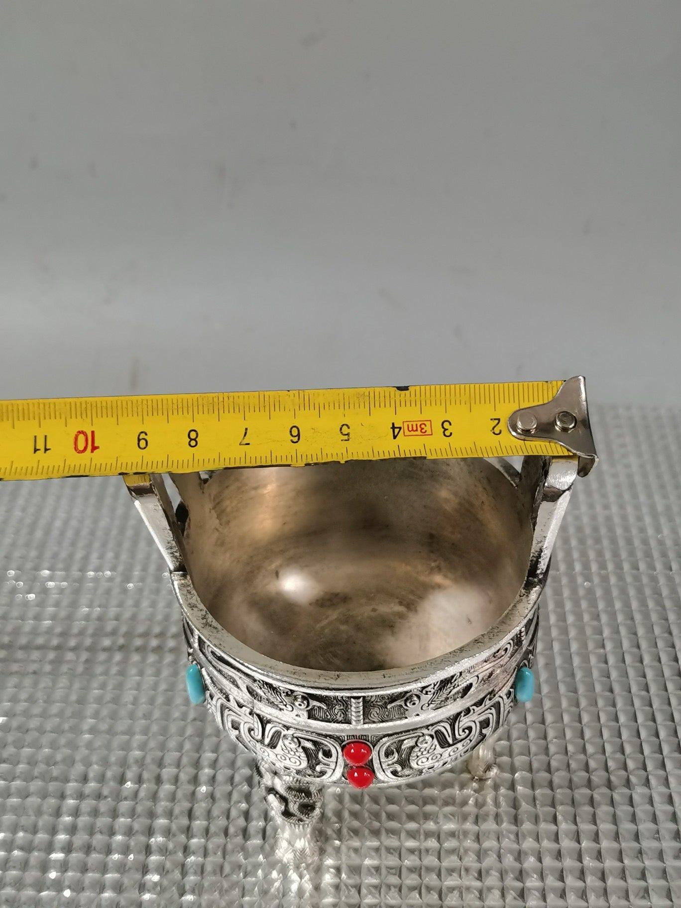 Copper plated silver tripod with double ear fragrance