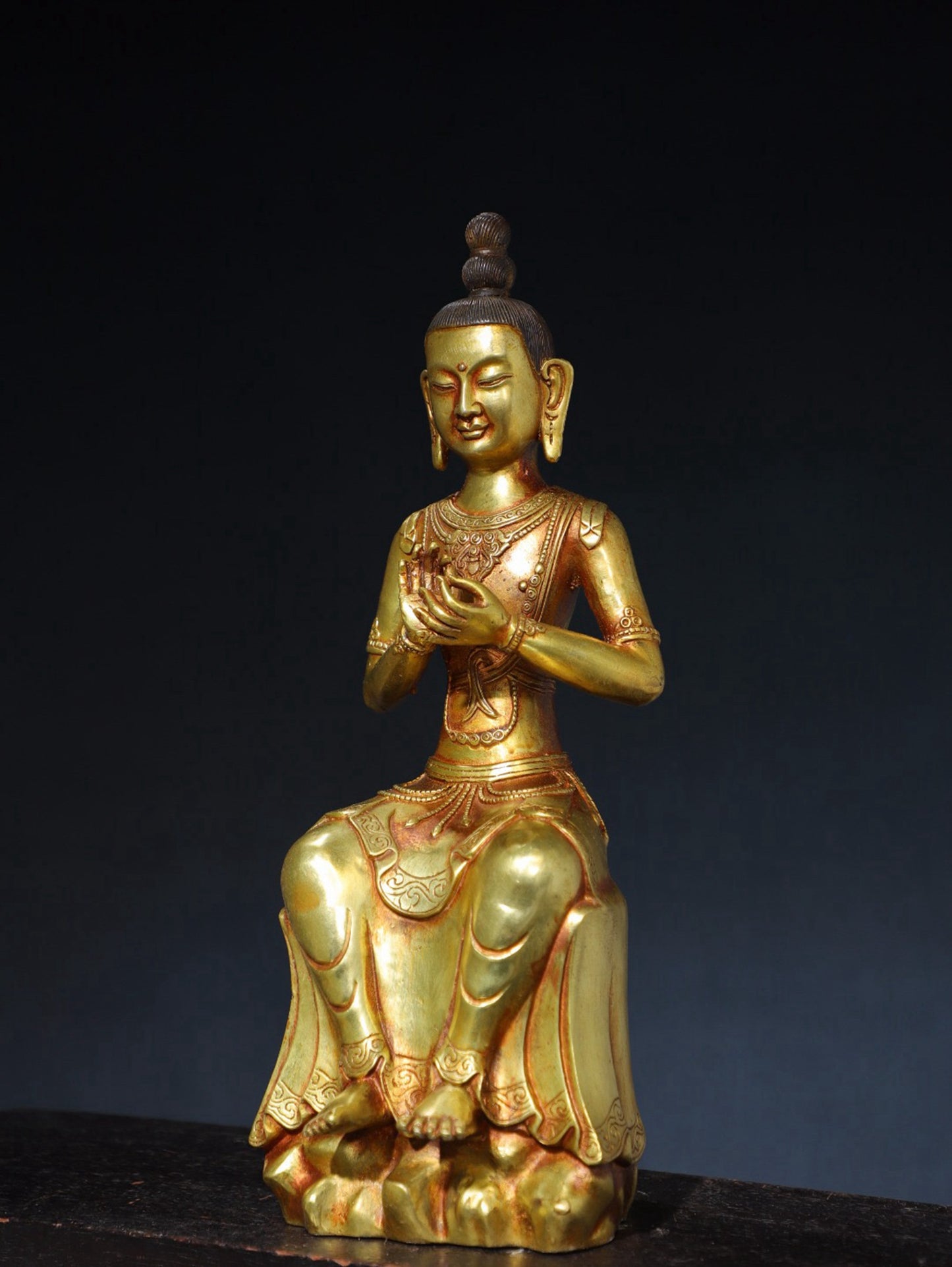 Pure copper Tibetan Maitreya Buddha statue