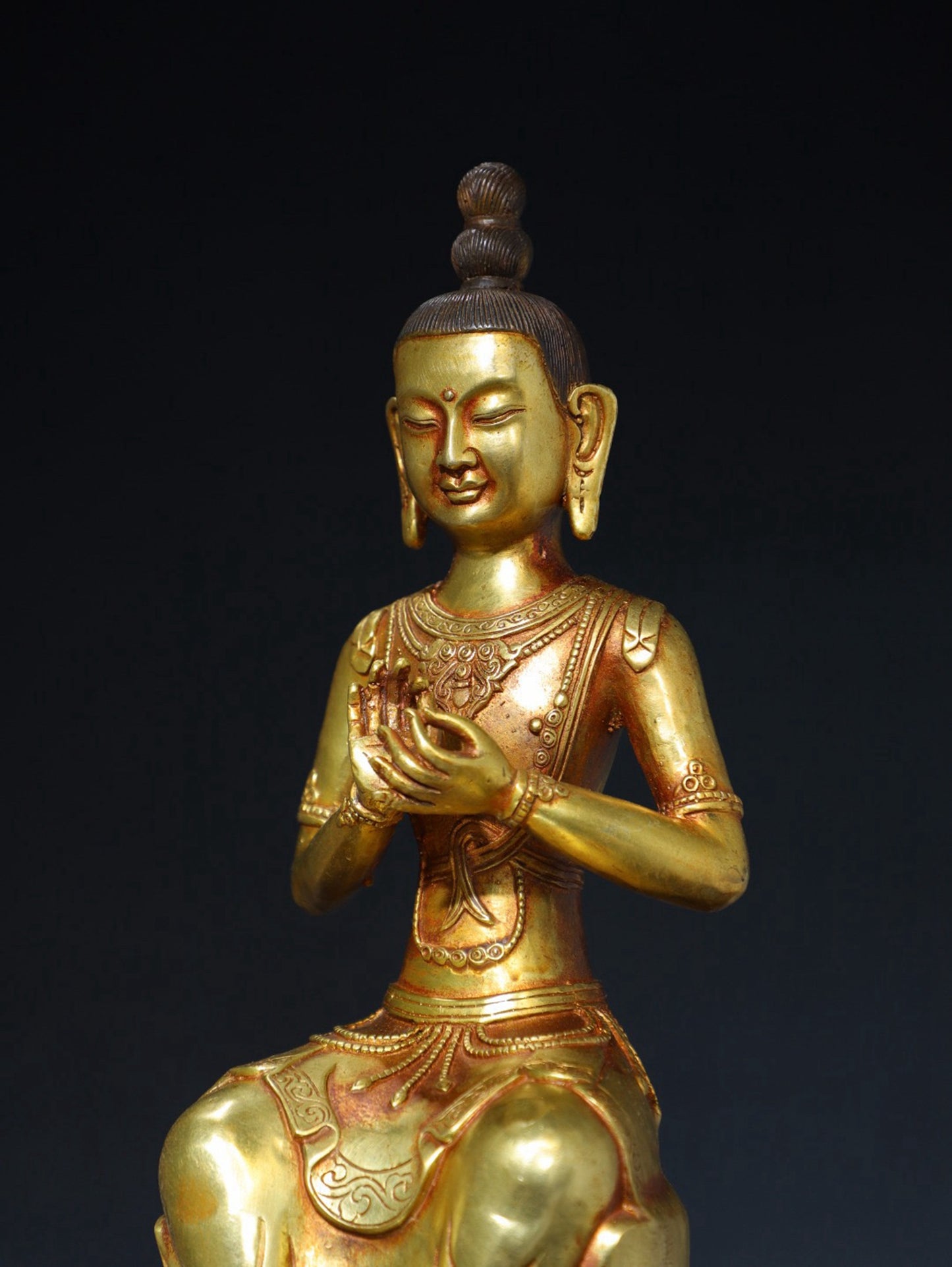 Pure copper Tibetan Maitreya Buddha statue