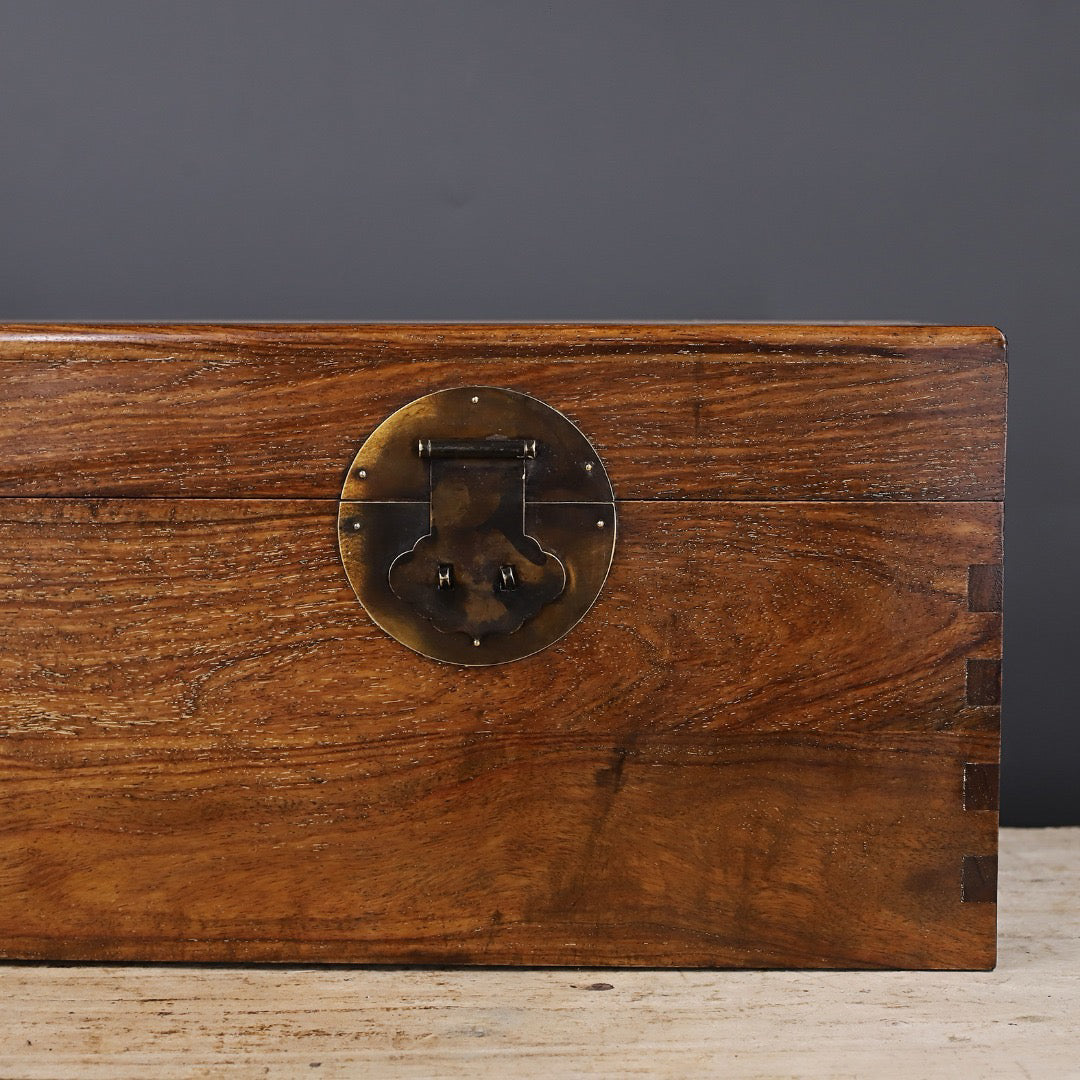 Chinese antique rosewood carving painting box