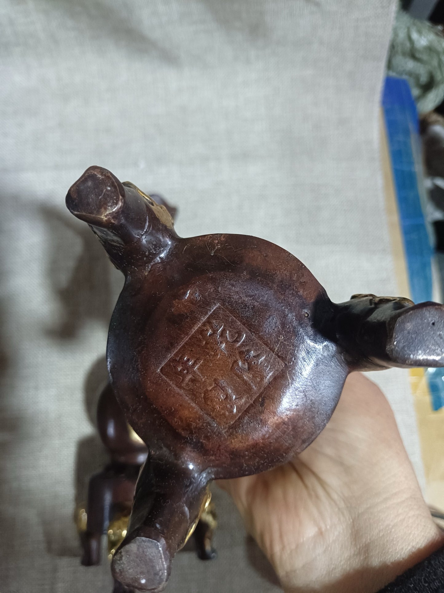 Antique copper wax platform