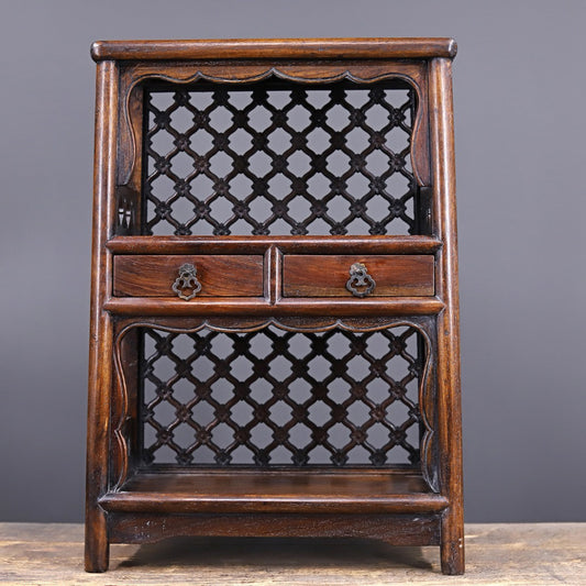 Chinese antique rosewood carved tea cabinet