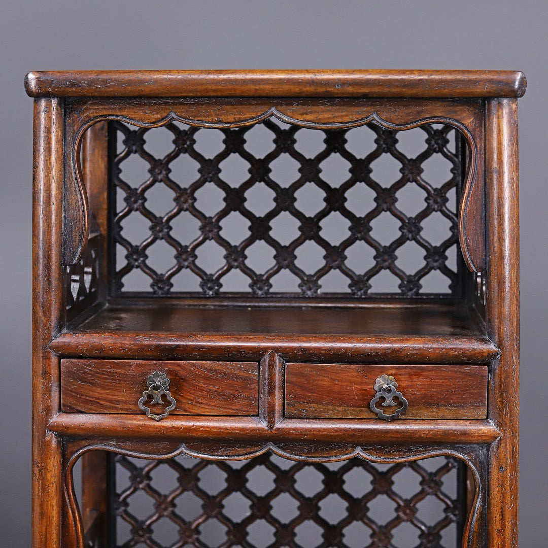 Chinese antique rosewood carved tea cabinet
