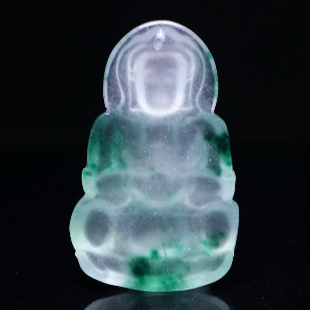 Perfect High Ice Exquisite Carving of Guanyin Jade Plaque