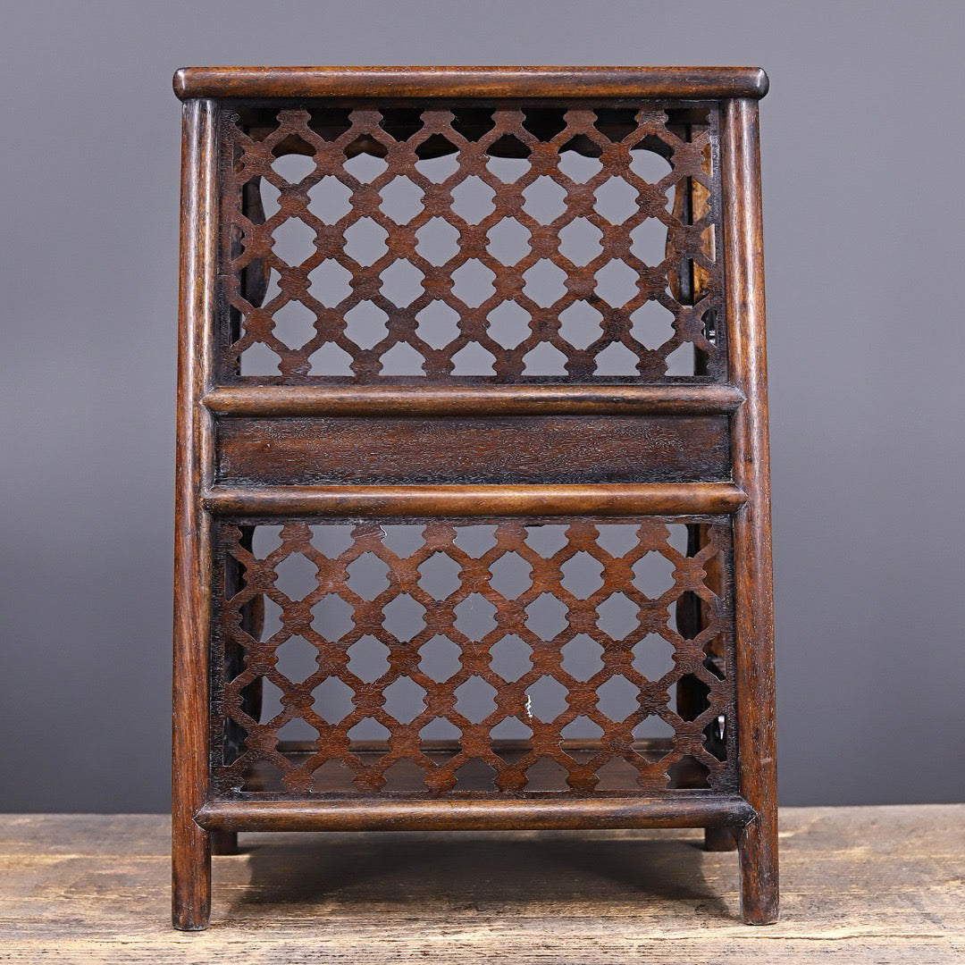 Chinese antique rosewood carved tea cabinet