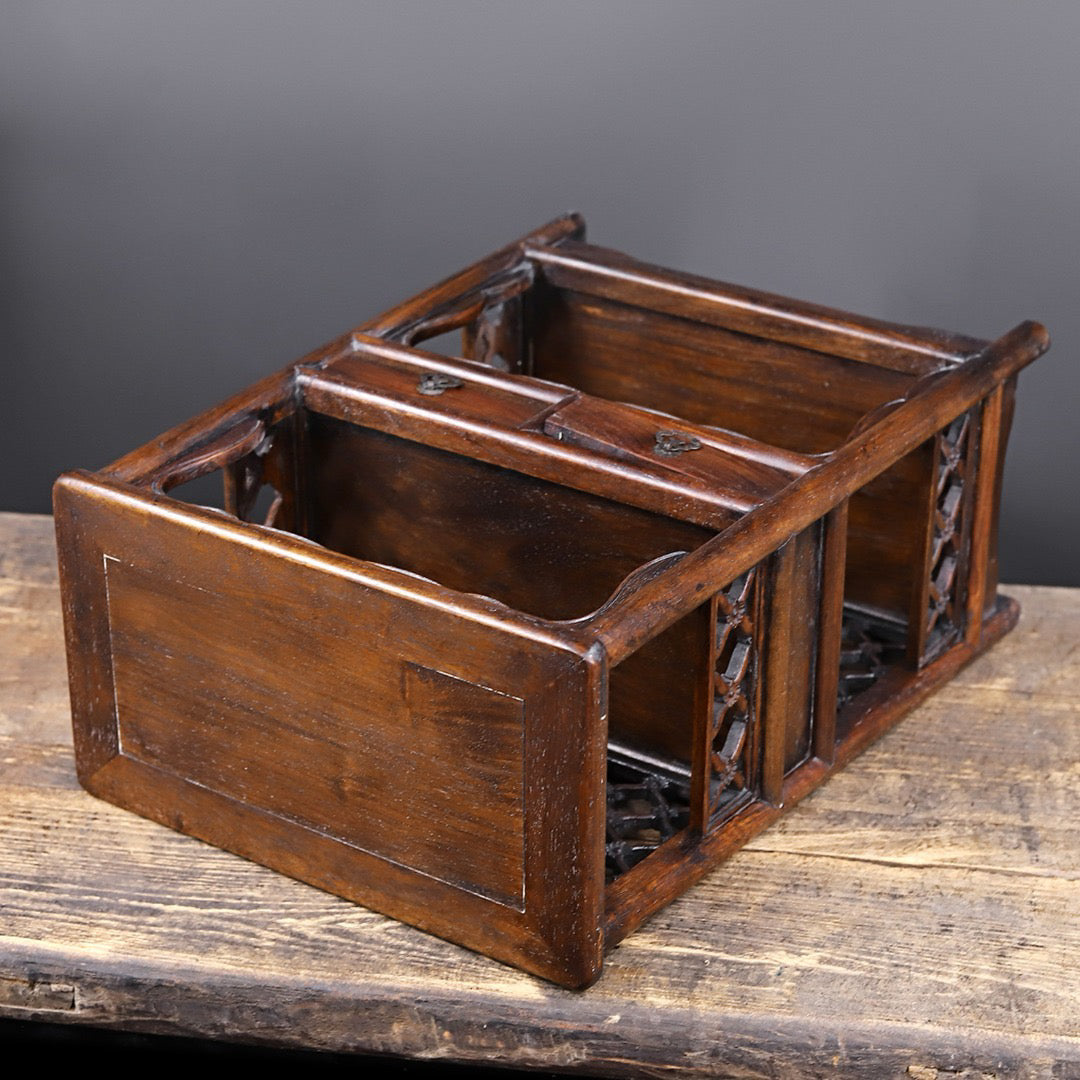 Chinese antique rosewood carved tea cabinet