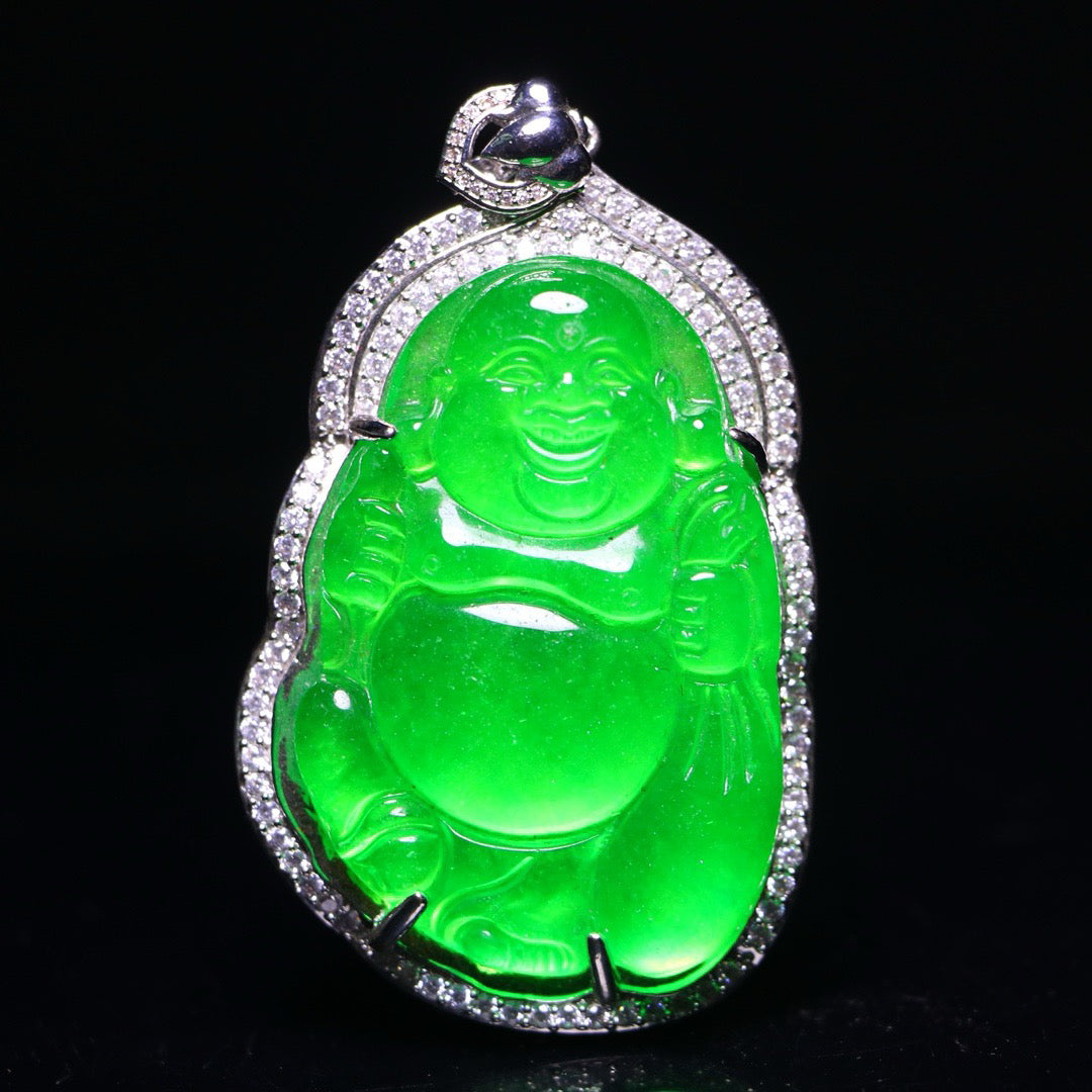 Perfect High Ice Jade Maitreya Buddha Card