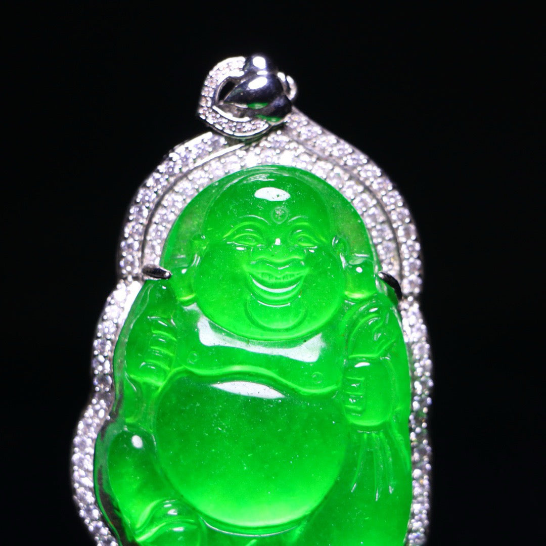 Perfect High Ice Jade Maitreya Buddha Card