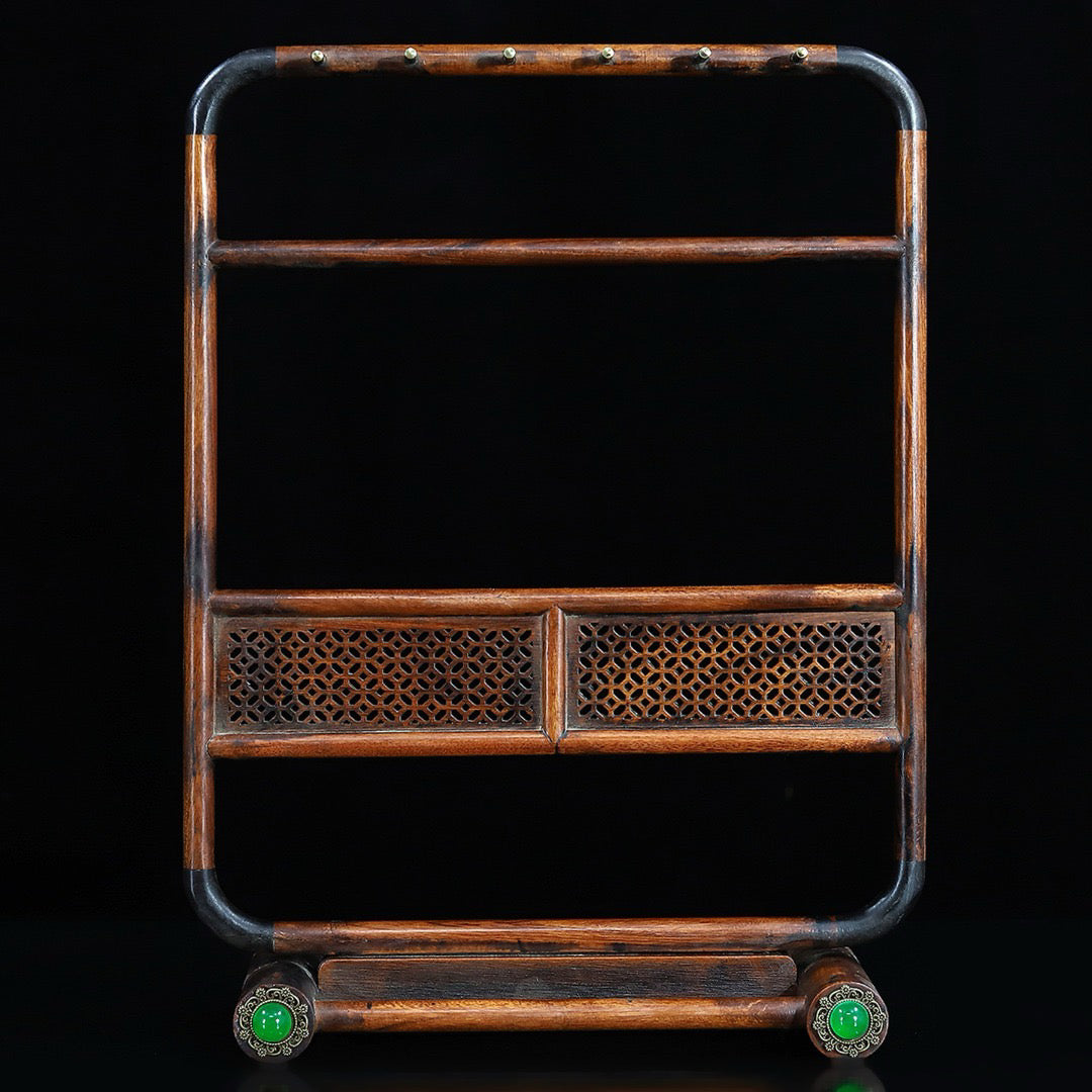 Chinese antique rosewood carving pen holder