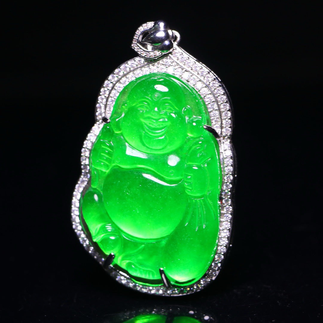 Perfect High Ice Jade Maitreya Buddha Card